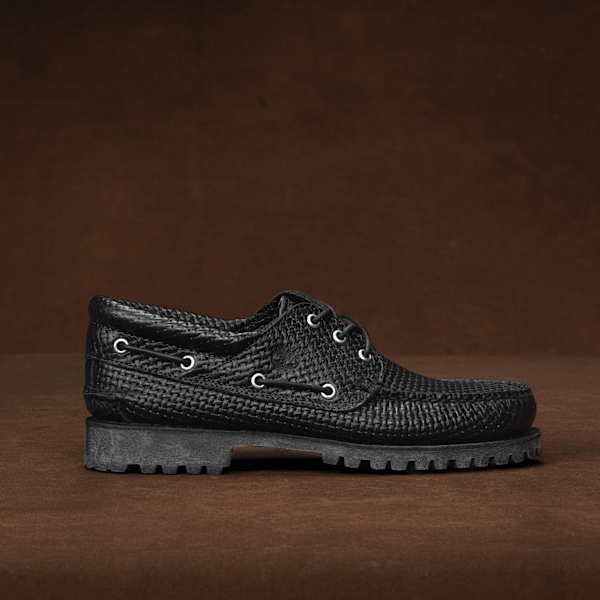 Timberland® Authentic 3-Eye Lug Handsewn Boat Shoe for Men in Black