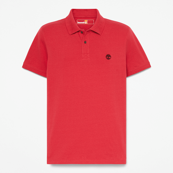 Timberland - Millers River Kurzarm-Polohemd aus Stretchmaterial für Herren in Rot, Herren, Rot, Größe: L