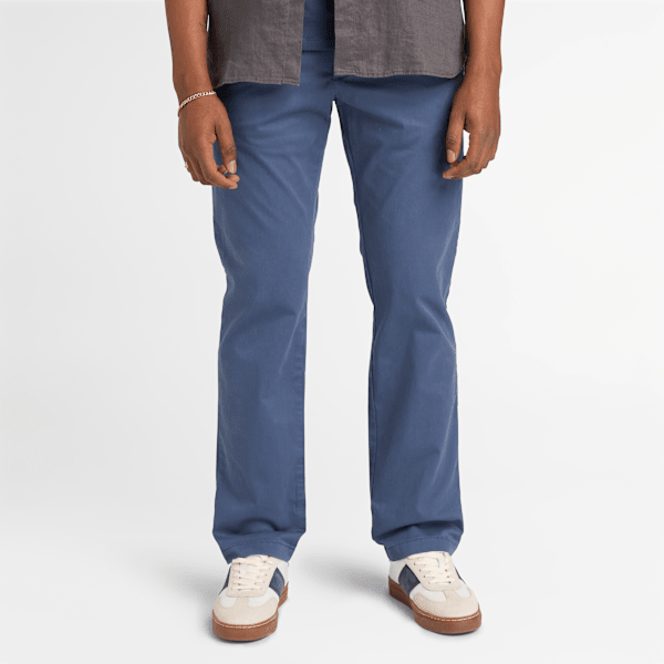 Claremont Twill Chino Straight Trouser for Men in Dark Blue