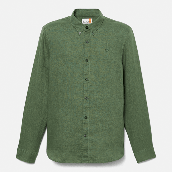 Timberland - Mill Brook Leinenhemd für Herren in Dunkelgrün, Herren, Grün, Größe: S