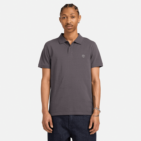 Millers River Short-Sleeve Stretch Polo for Men in Dark Grey