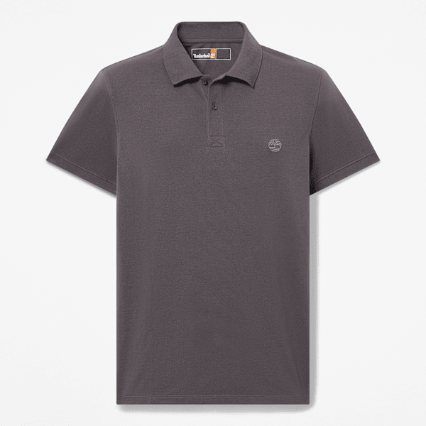 Timberland - Millers River Kurzarm-Polohemd aus Stretchmaterial für Herren in Dunkelgrau, Herren, Grau, Größe: S