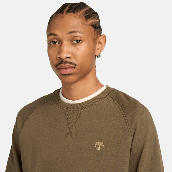 Exeter River Crewneck Sweatshirt for Men in Green/Brown