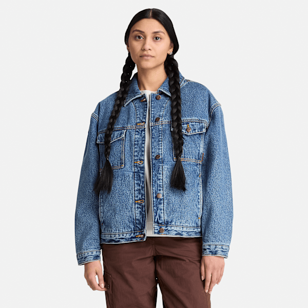 Archive Insulated Denim Jacket for Women in Blue