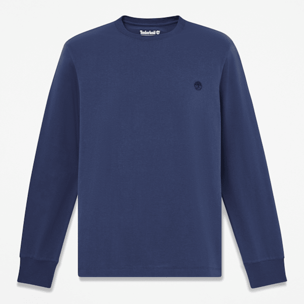 Timberland - Dunstan River Slim Embroidered Long-Sleeve T-Shirt for Men in Dark Blue, Man, Blue, Size: M