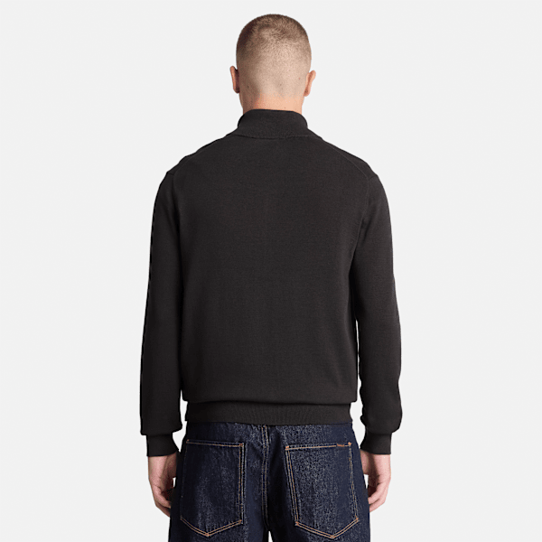 Williams River Cotton Full-Zip Jumper for Men in Black
