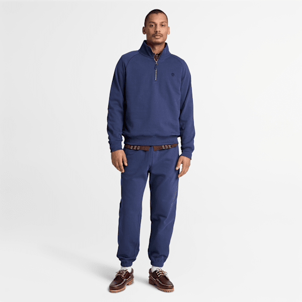 Exeter River Embroidered Logo Quarter-Zip Sweatshirt for Men in