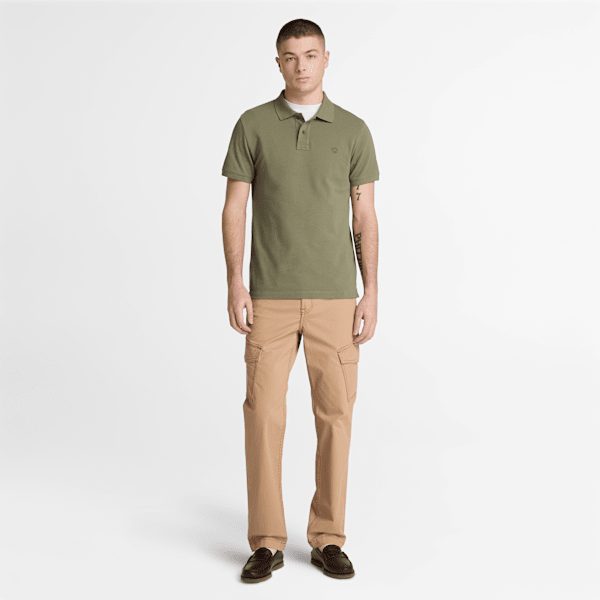 Oyster River Slim Short-Sleeve Polo for Men in Green