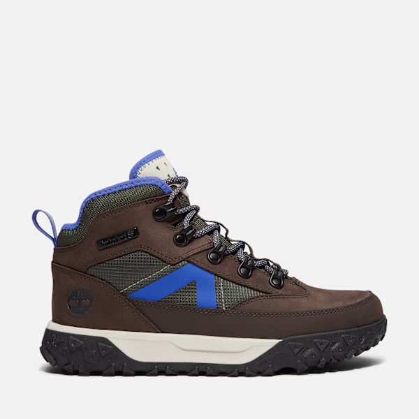 Timberland Timberland - Greenstride Motion 6 Mid Waterproof Trainer for Junior in Dark Brown/Dark Green, Brown