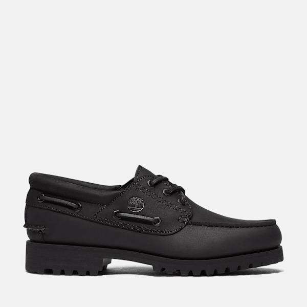 Timberland Authentic 3-Eye Boat Shoe for Men in Black, Man, Black