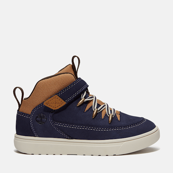 Timberland Timberland - Lisbon Street Mid Hook-and-Loop Trainer for Junior in Dark Blue/Brown, Blue