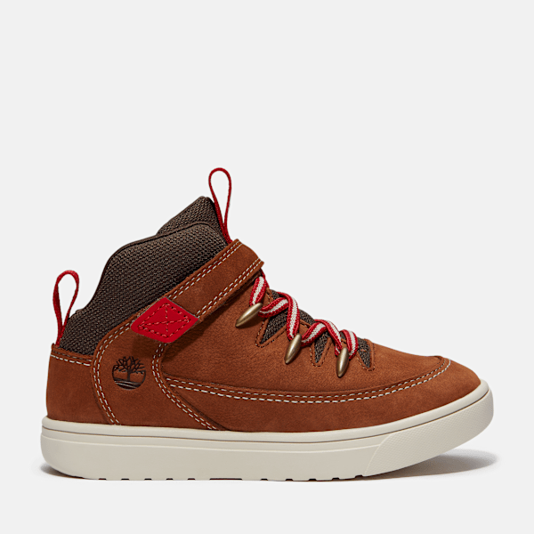 Timberland Timberland - Lisbon Street Mid Hook-and-Loop Trainer for Junior in Brown/Dark Brown, Brown