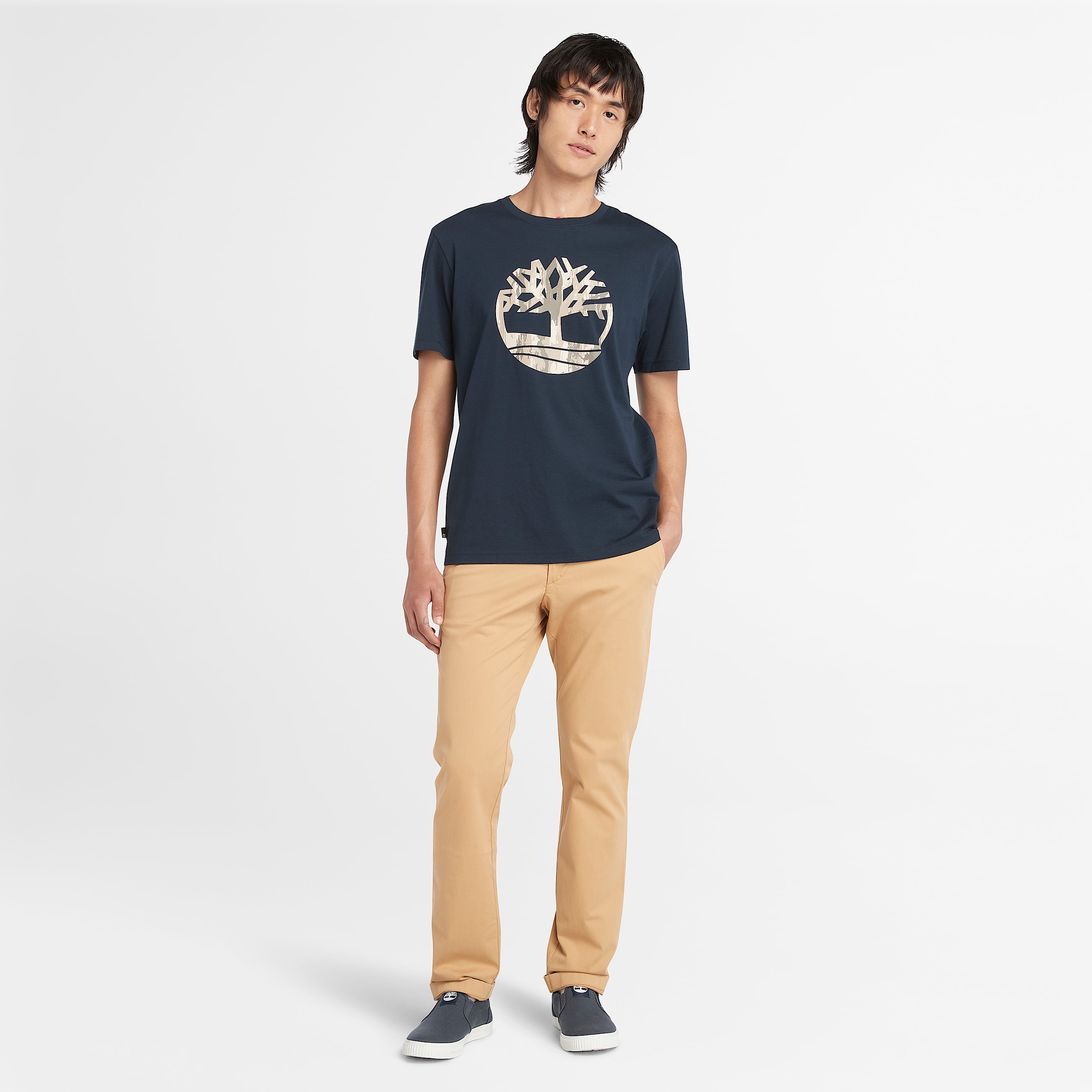 Claremont Twill Chino Trouser fr herr i gul TBL Beige ALT1