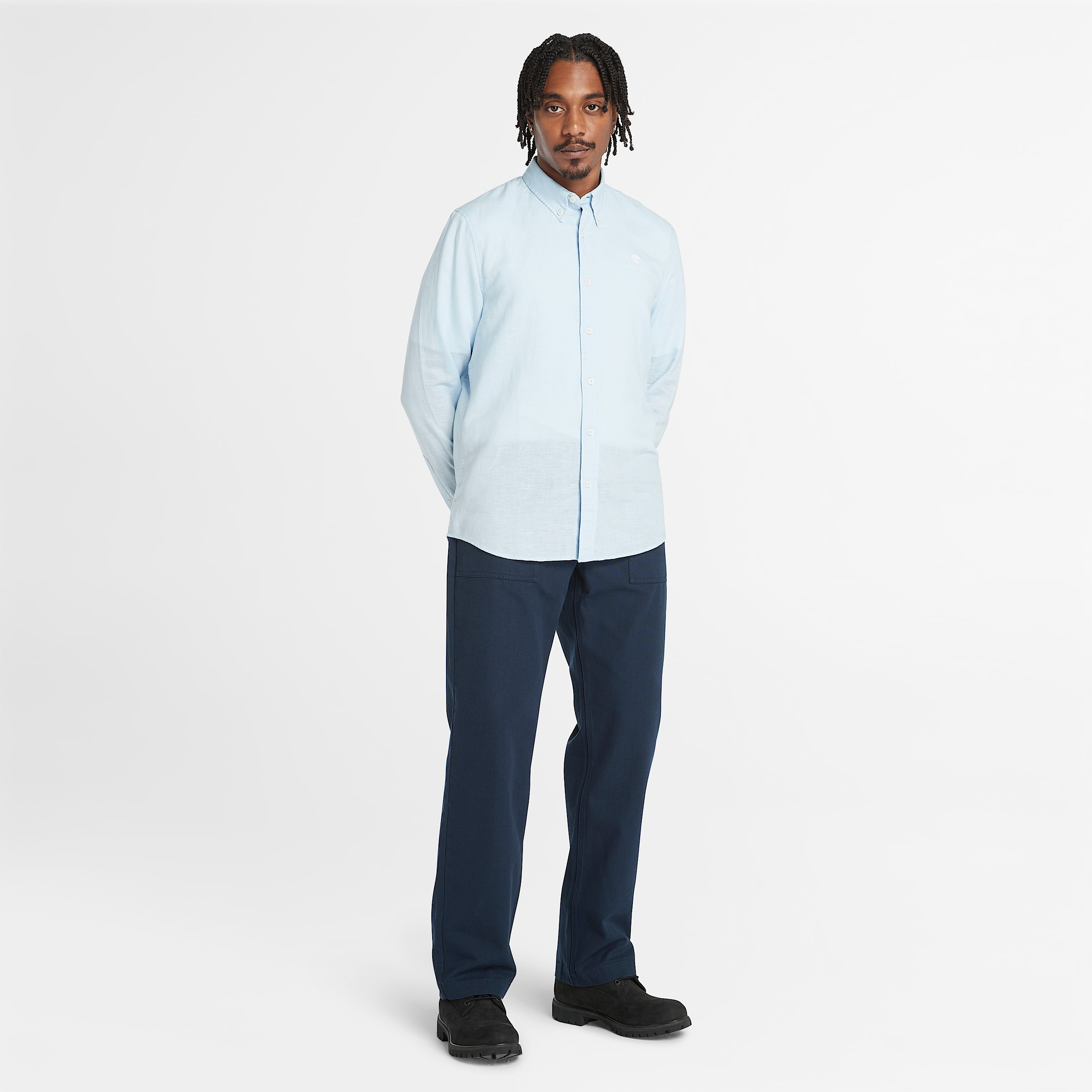 Chemise  manches longue boutonne Lovell Lake pour homme en bleu clair TBL bleu ALT1