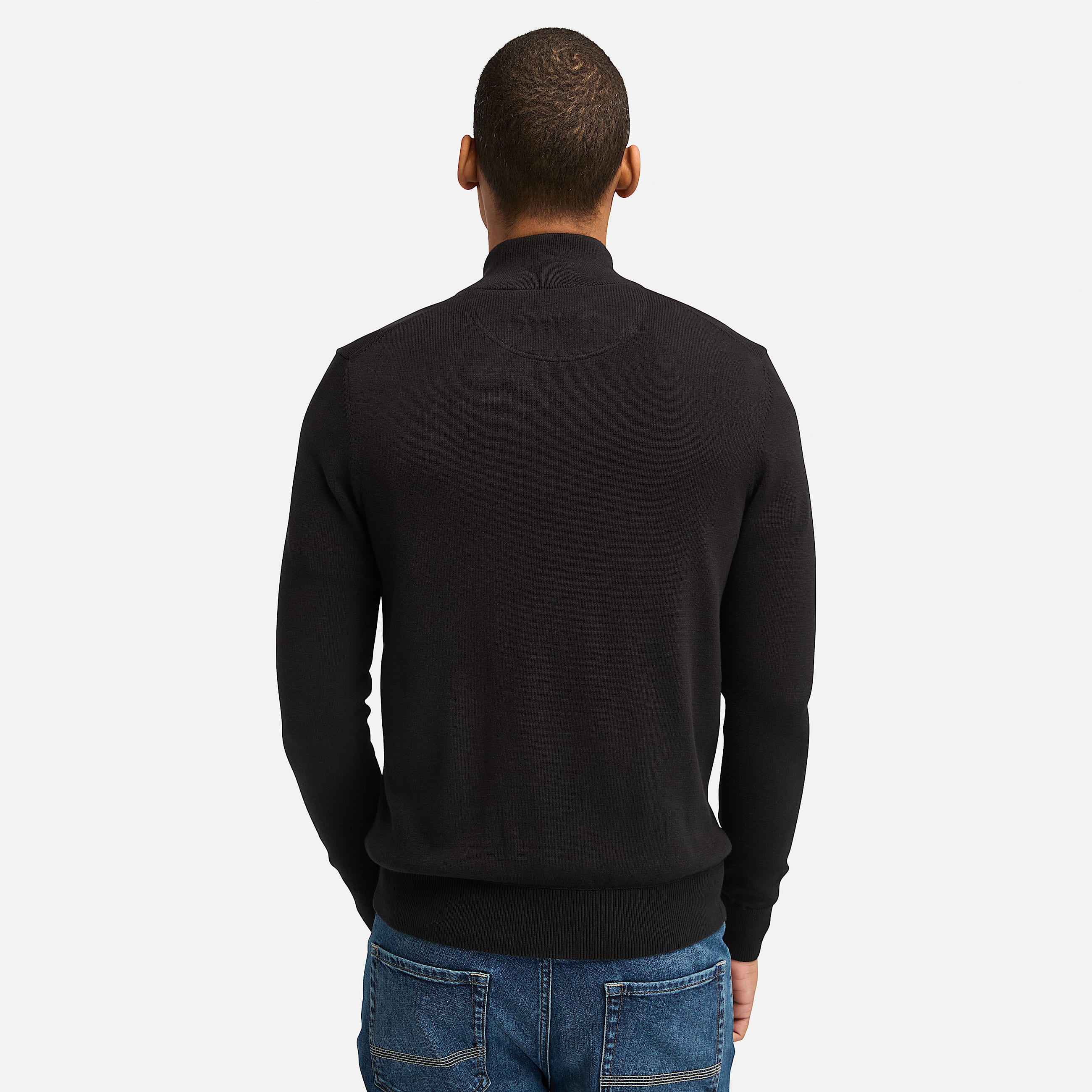 Pull zipp en coton Williams River pour homme en noir TBL noir ALT9