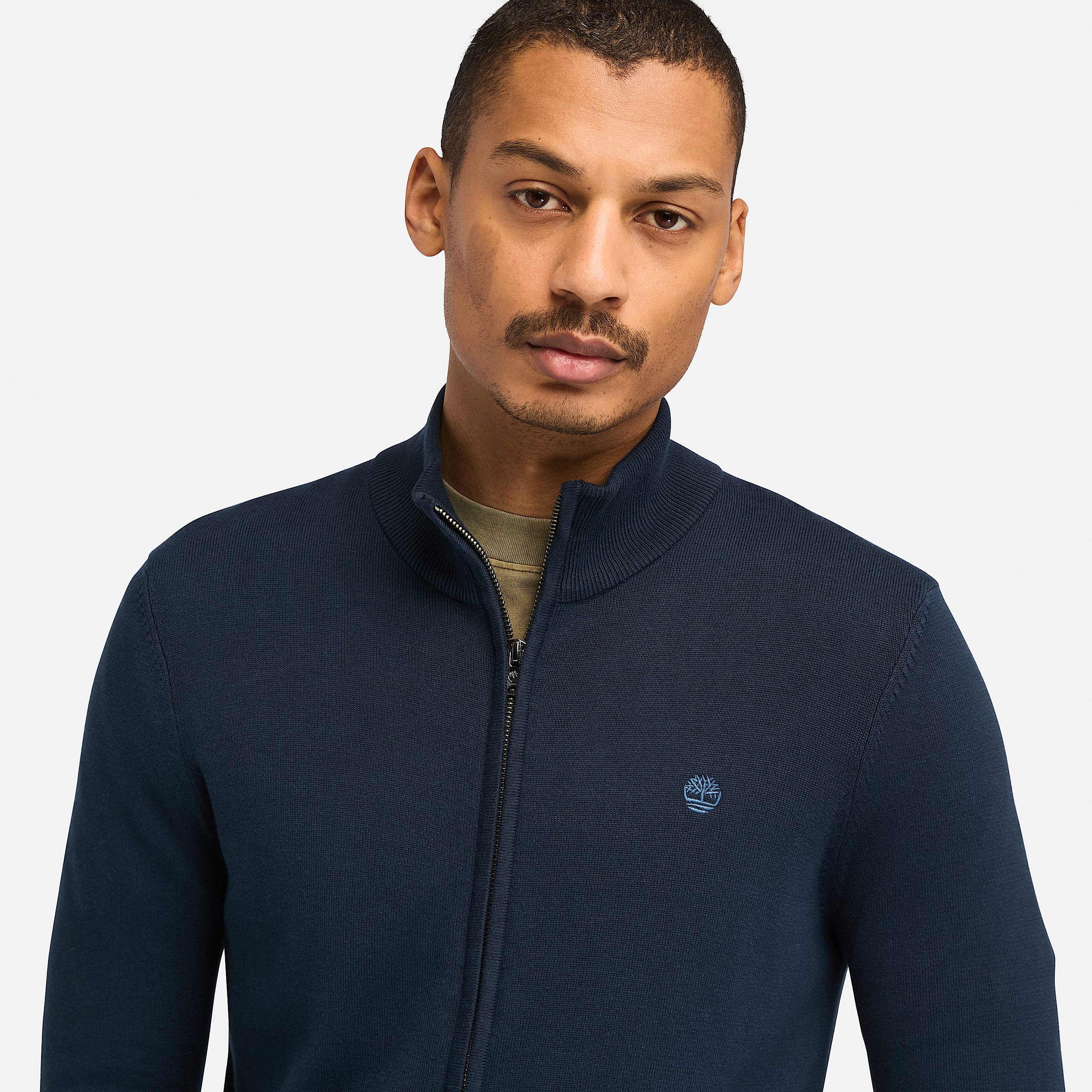 Pull zipp en coton Williams River pour homme en Bleu Fonc TBL bleu ALT2