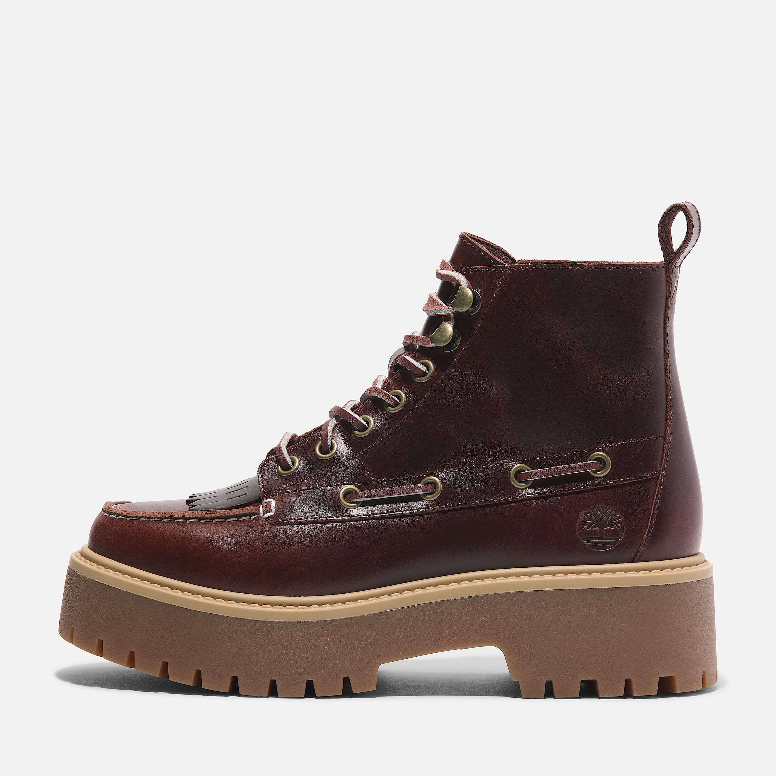 Stone Street Platform Kiltie Boot for Women in Dark Red TBL Red ALT7