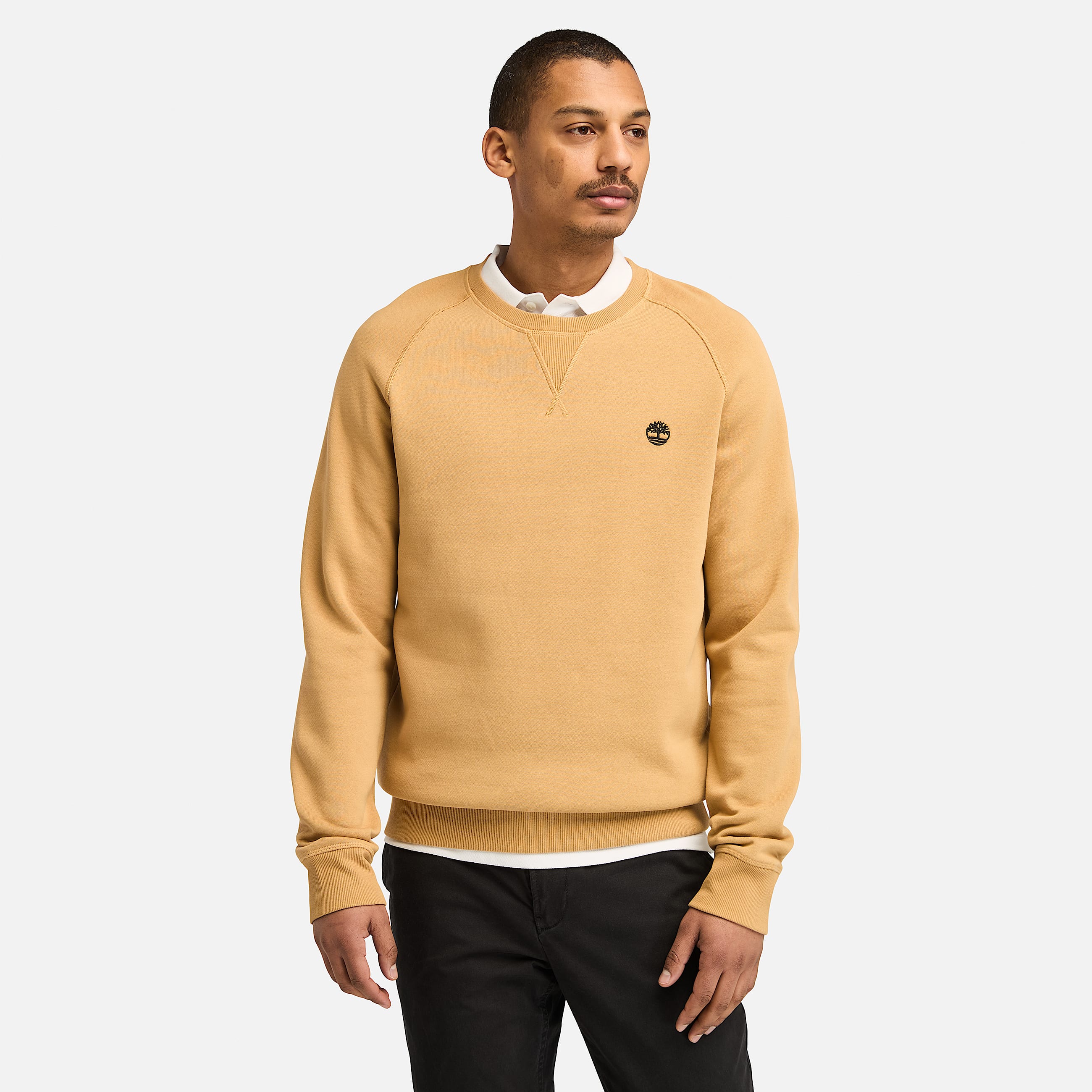 Exeter River Brushed Back Crewneck Sweatshirt for Men in Yellow TBL Yellow HERO