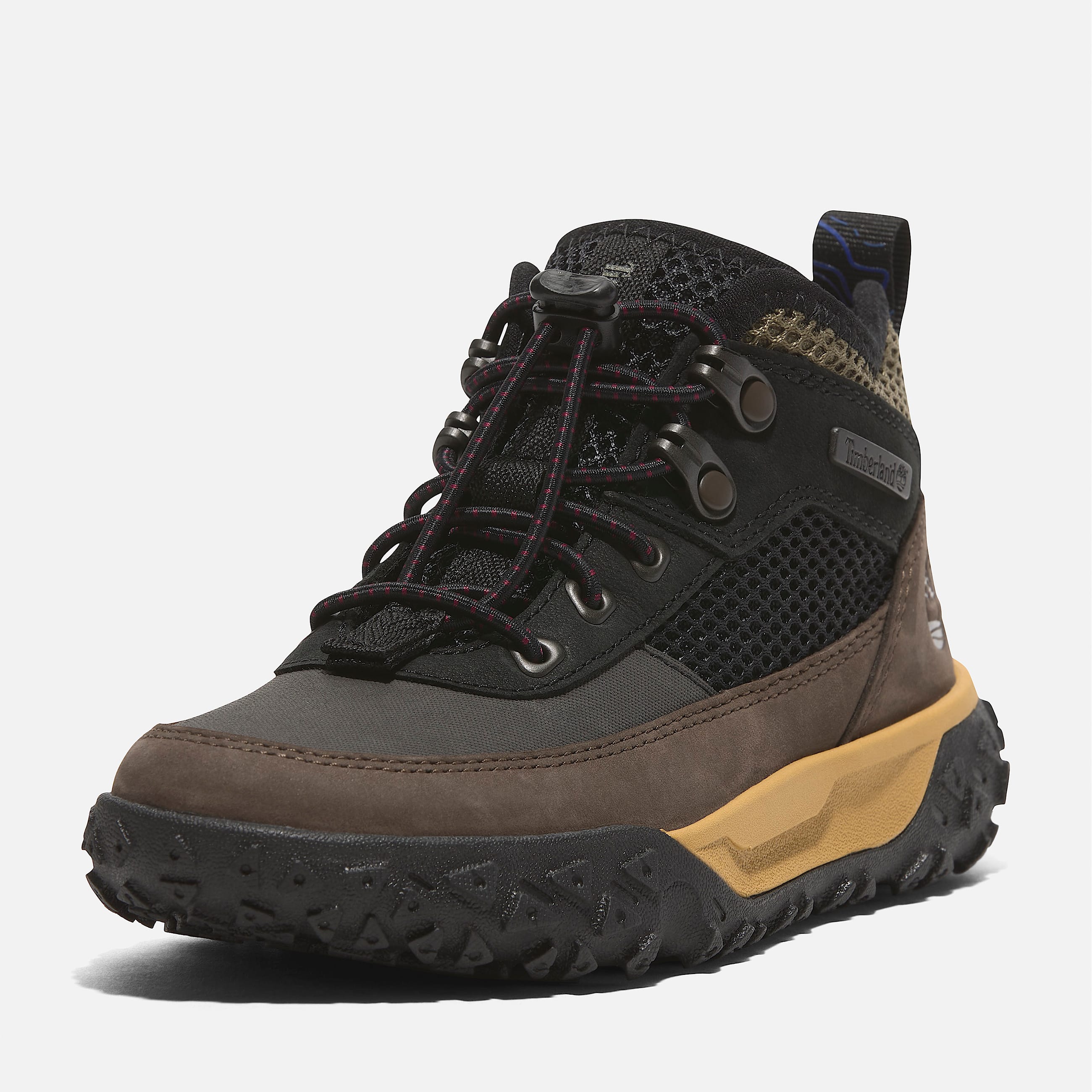 GreenStride Motion 6 Mid Bungee Trainer for Youth in BlackBrown TBL Brown ALT8