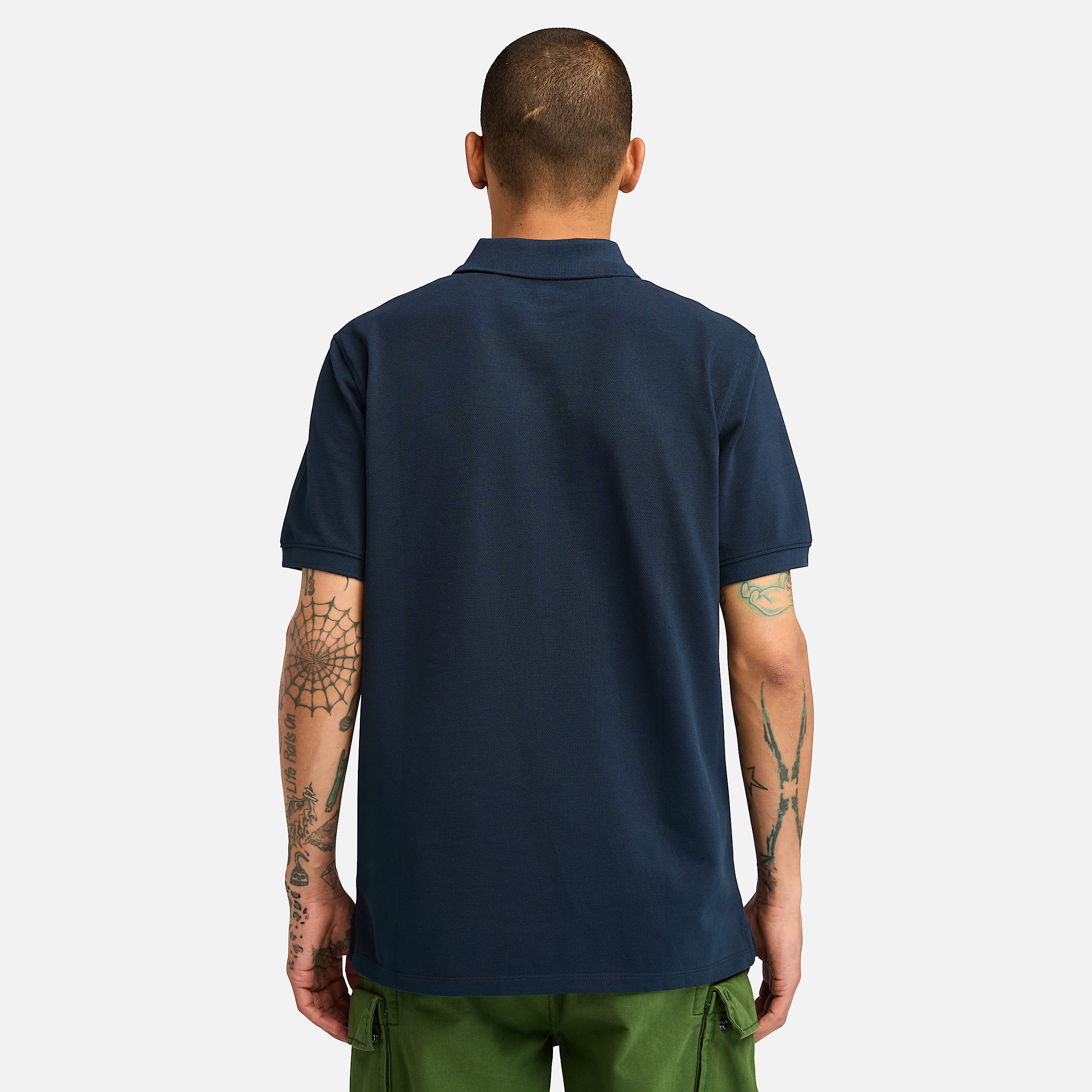 Polo en piqu  manches courtes Millers River pour homme en bleu fonc TBL bleu ALT9