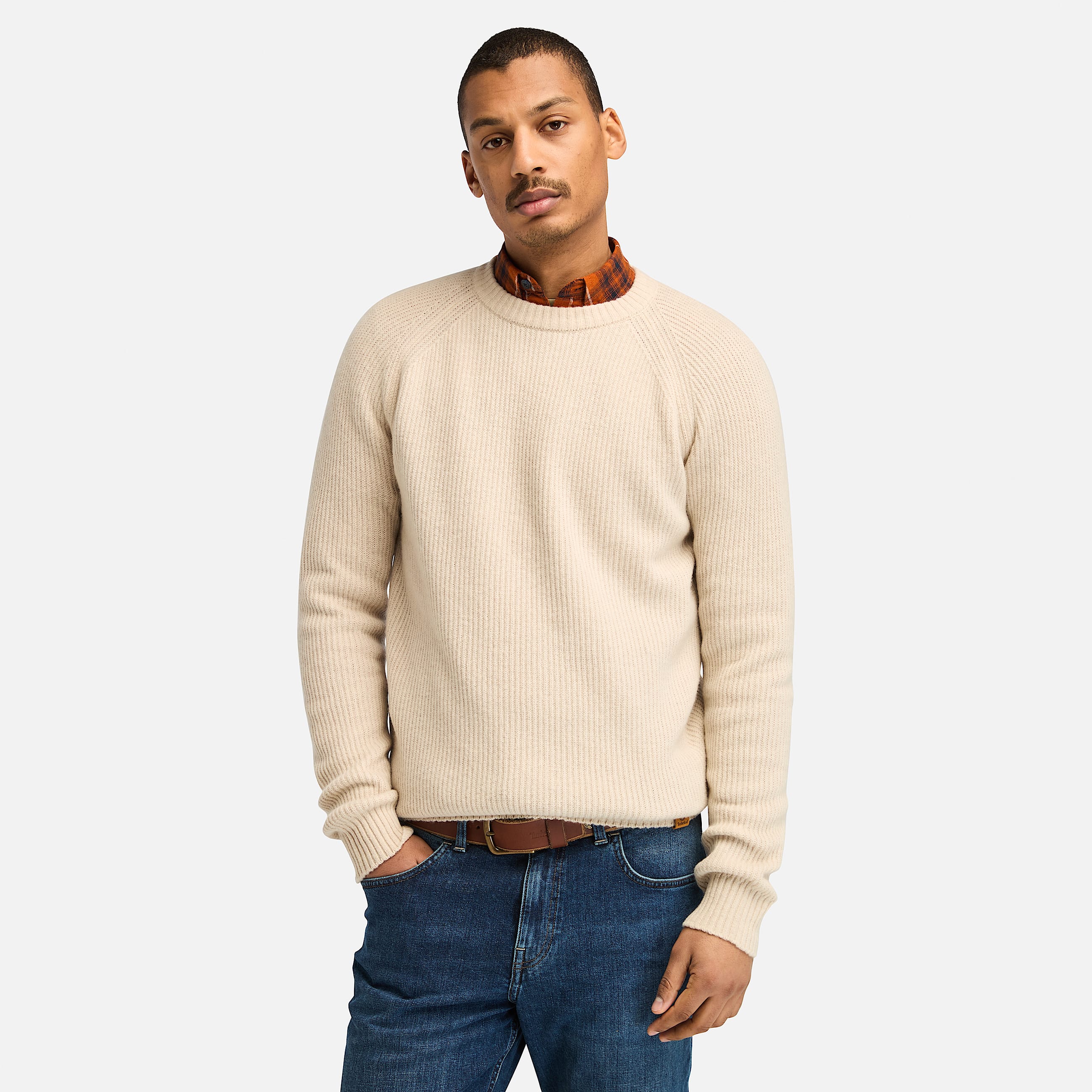 Phillips Brook Raglan Sleeve Crewneck Jumper for Men in Beige TBL Beige HERO
