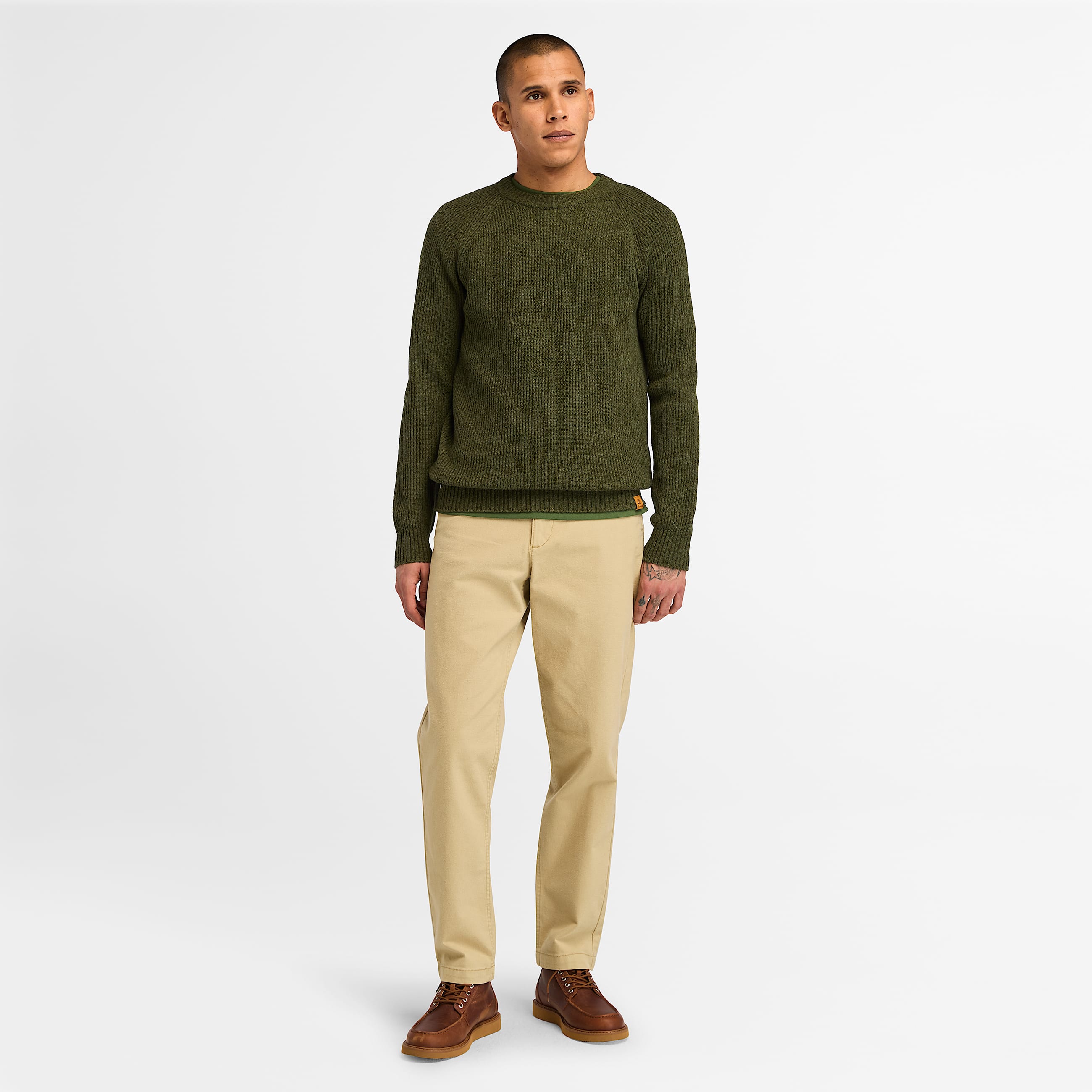 Pull  col rond et manches raglan Phillips Brook pour homme en vert fonc TBL Verte ALT1