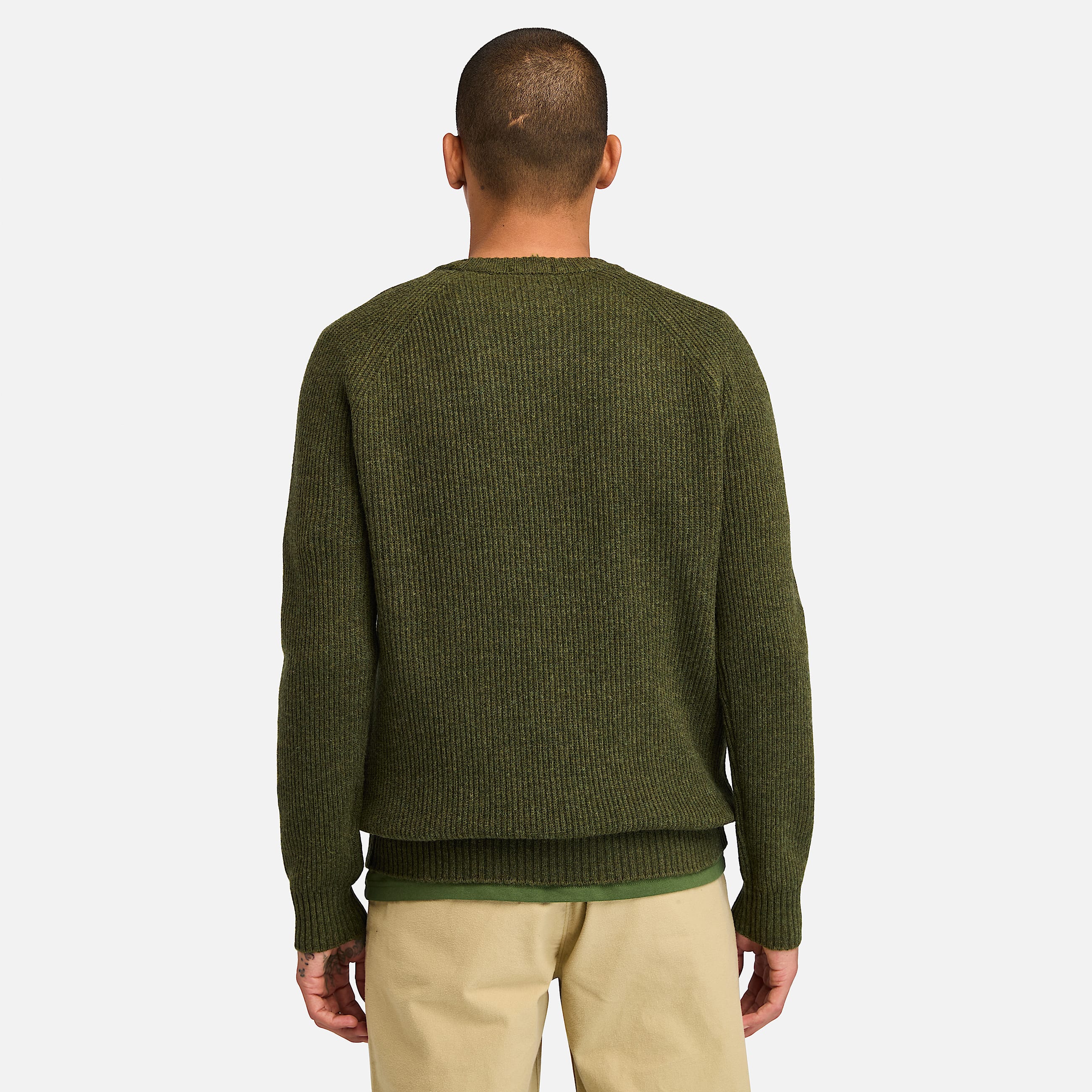 Pull  col rond et manches raglan Phillips Brook pour homme en vert fonc TBL Verte ALT9