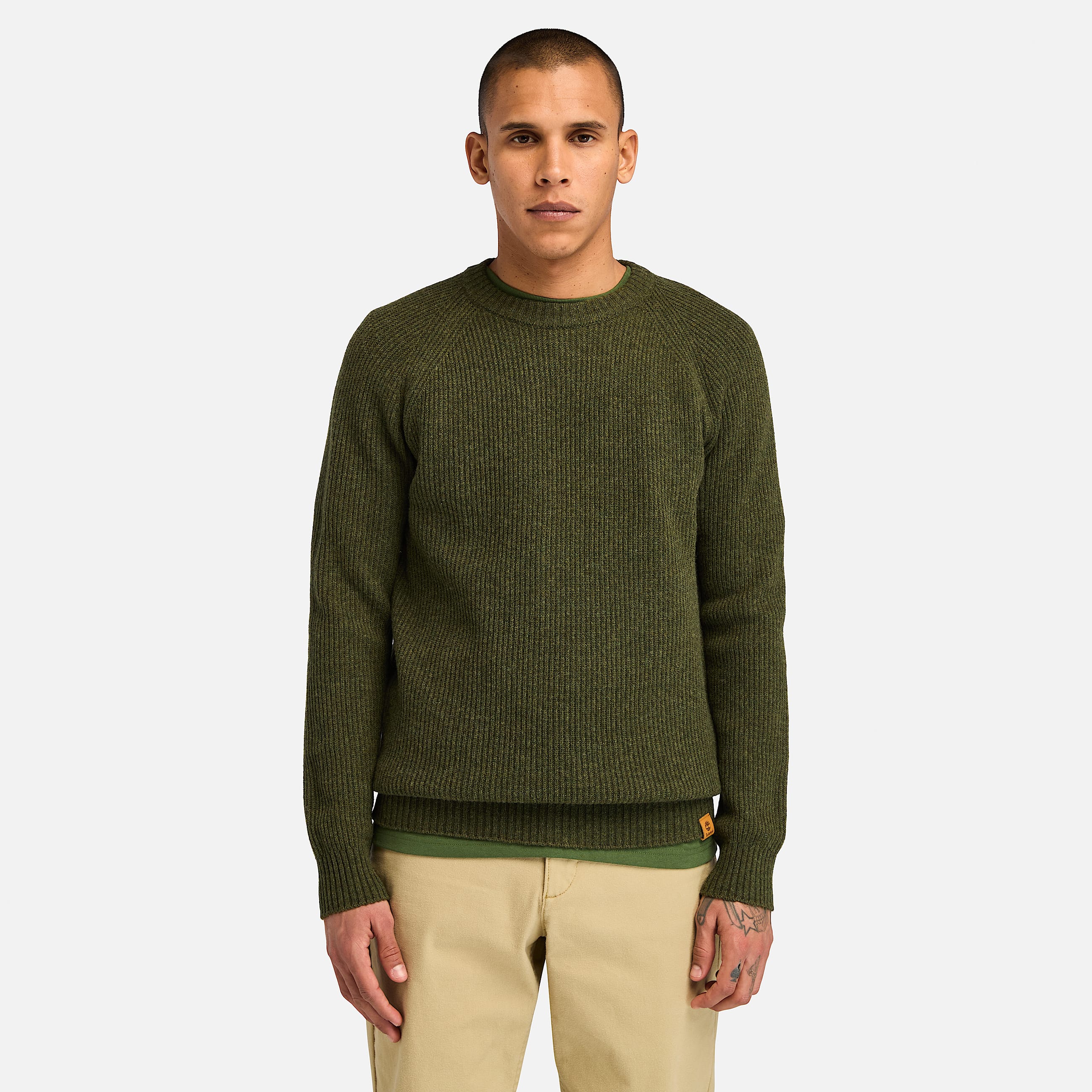 Pull  col rond et manches raglan Phillips Brook pour homme en vert fonc TBL Verte HERO