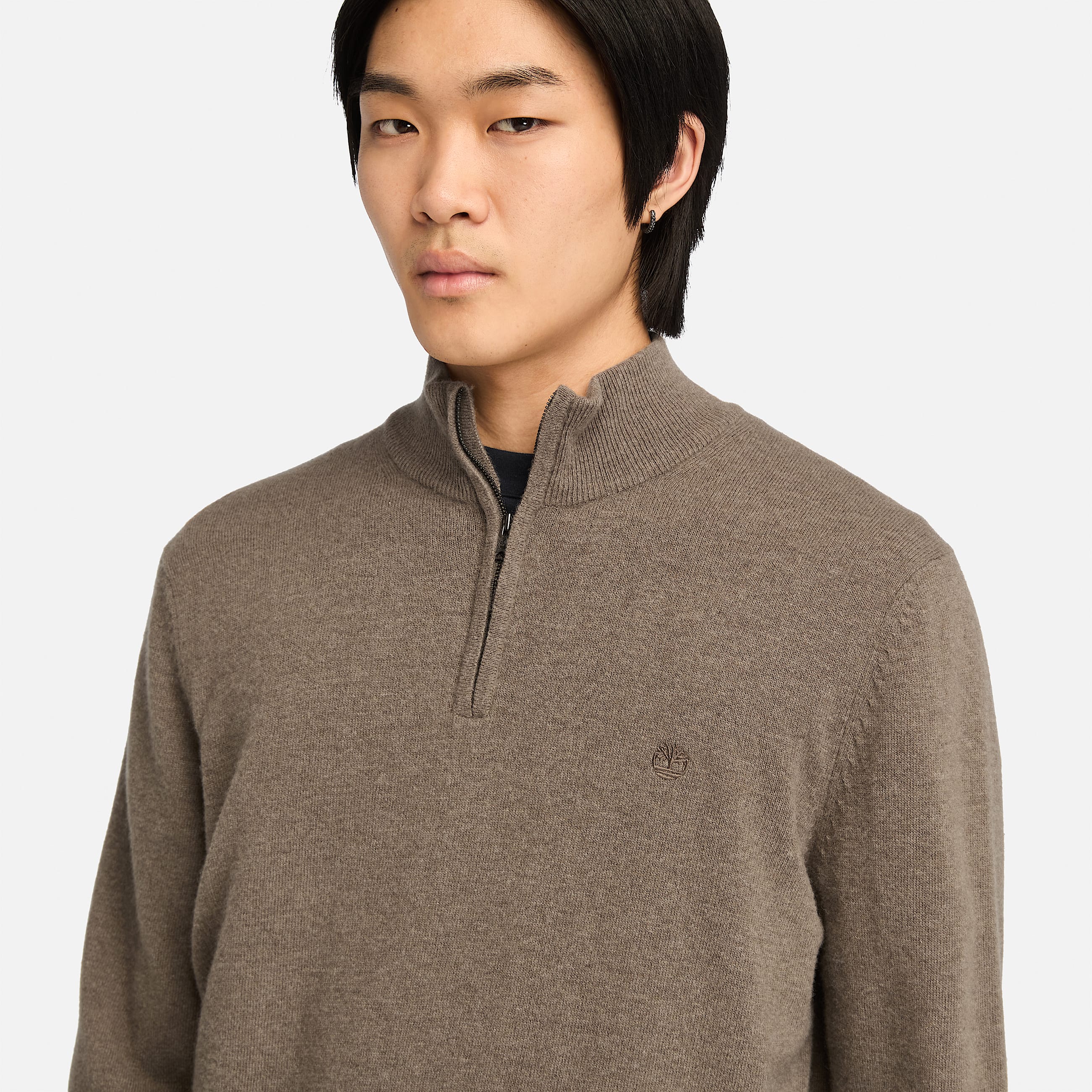 Cohas Brook Merino QuarterZip Jumper for Men in Brown TBL Brown ALT2