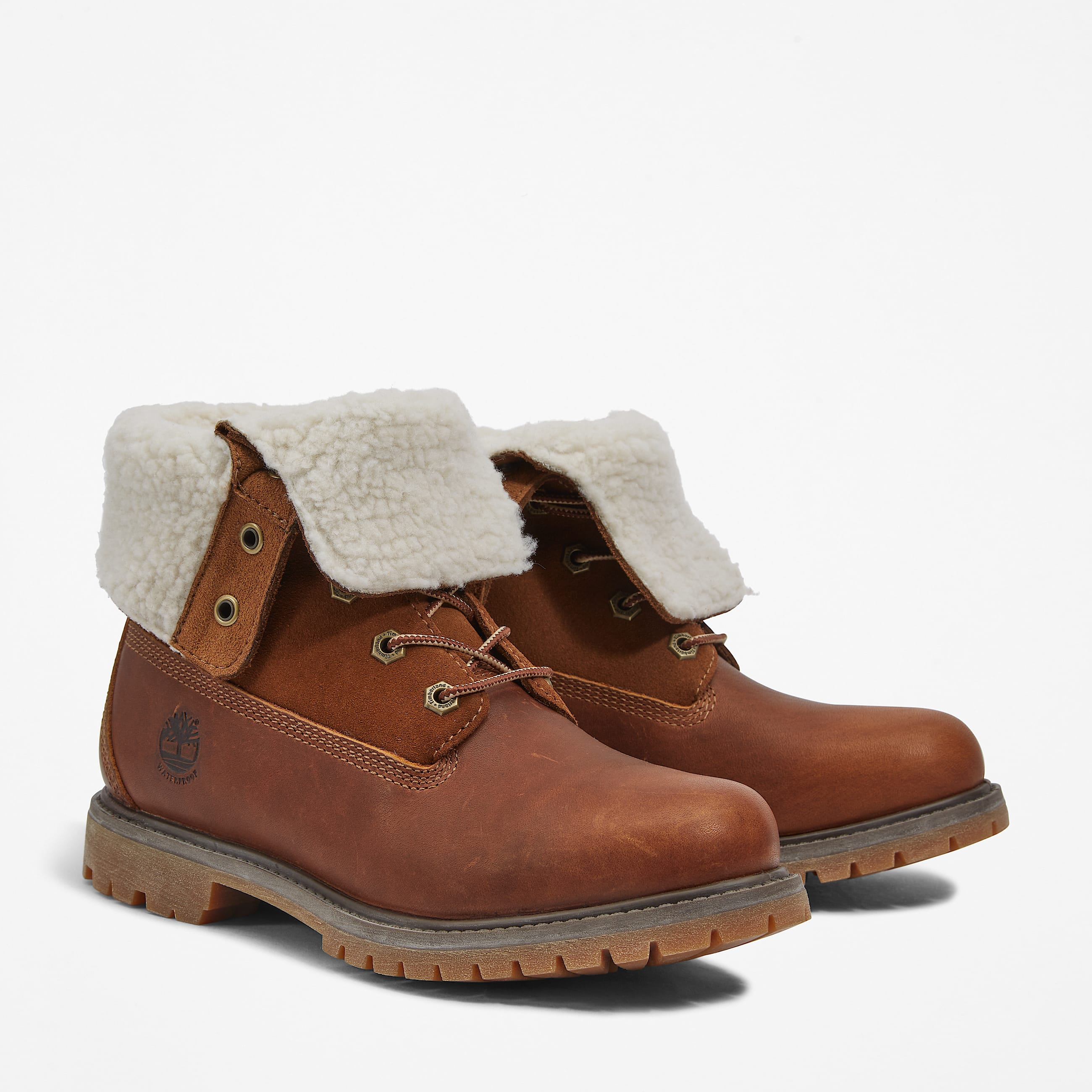 Bottine impermable  revers et doublure chaude Timberland pour femme en marron fonc TBL marron ALT4