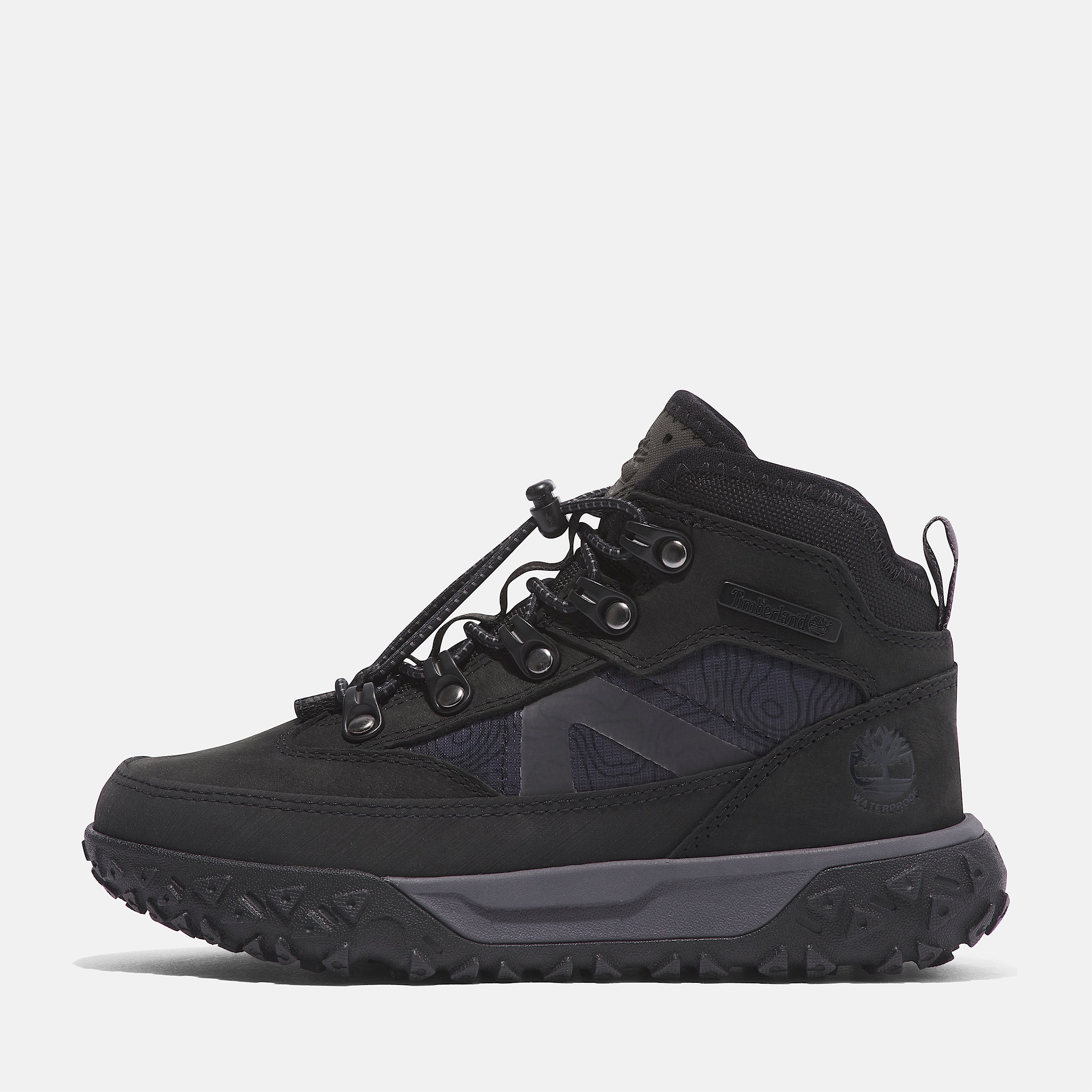 Halbhoher wasserdichter GreenStride Motion 6 Sneaker fr Kinder in Schwarz TBL Schwarz ALT8