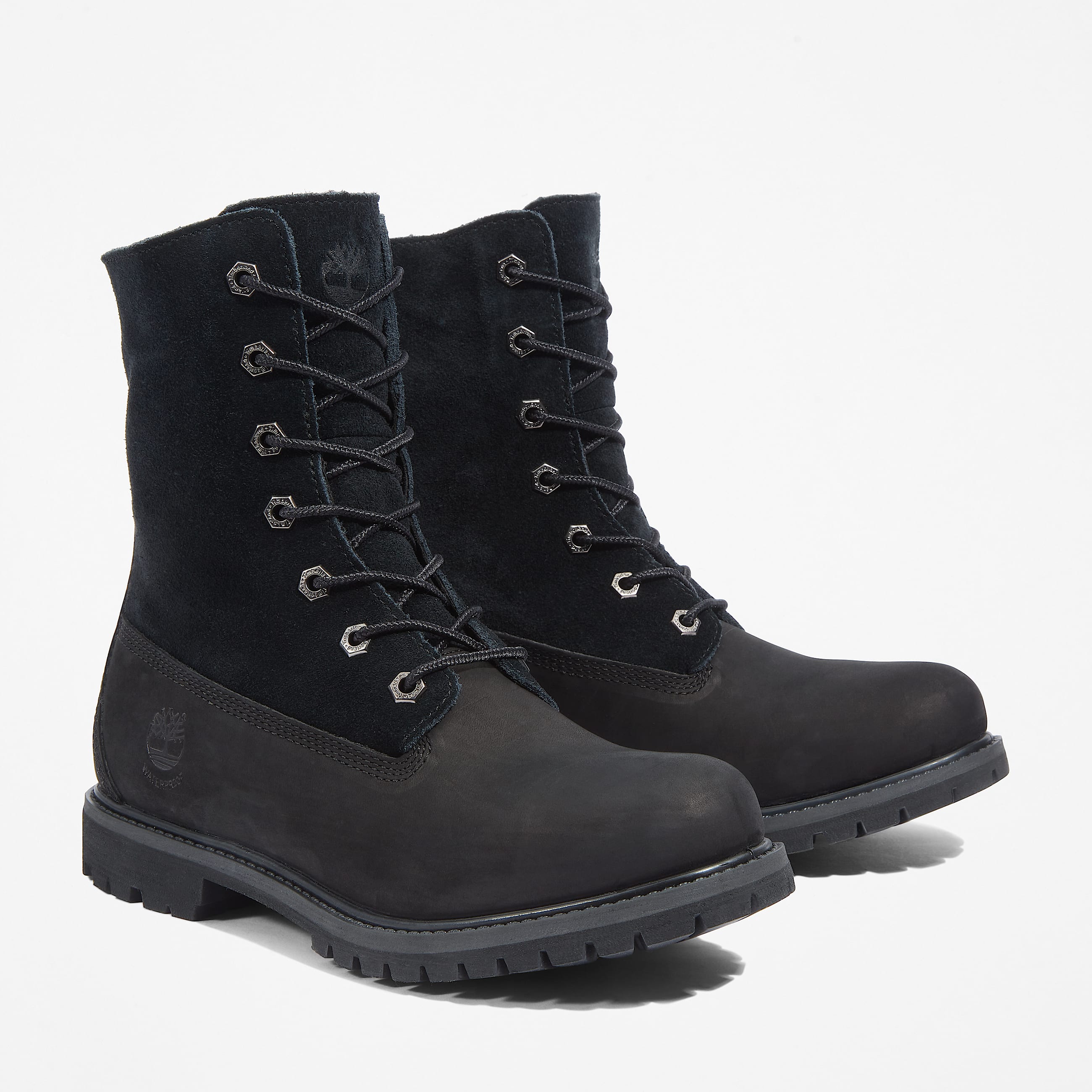 Timberland WarmLined Waterproof RollTop Boot for Women in Black TBL Black ALT4