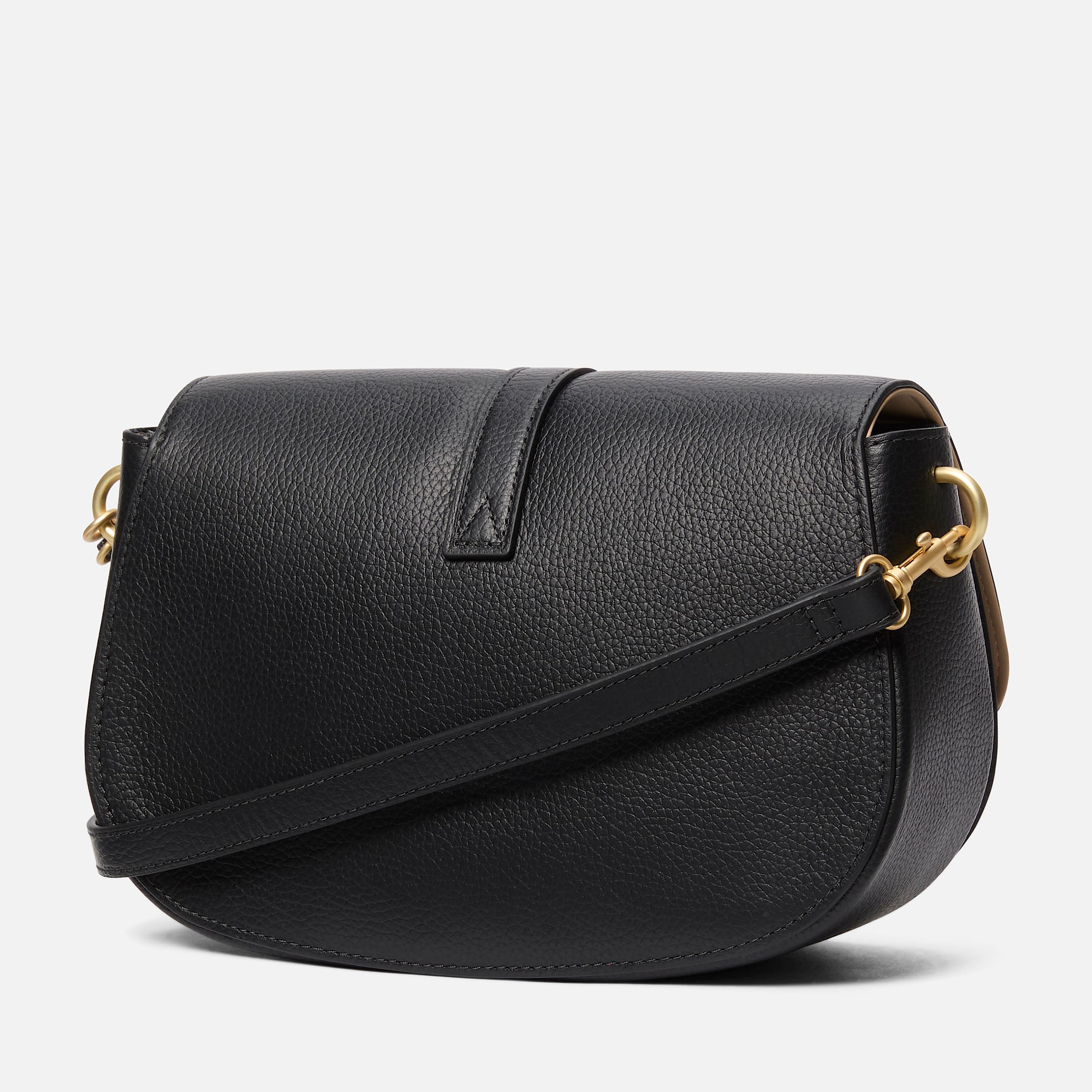 Tuckerman Leather Flap Cross Body Bag in Black TBL Black ALT2