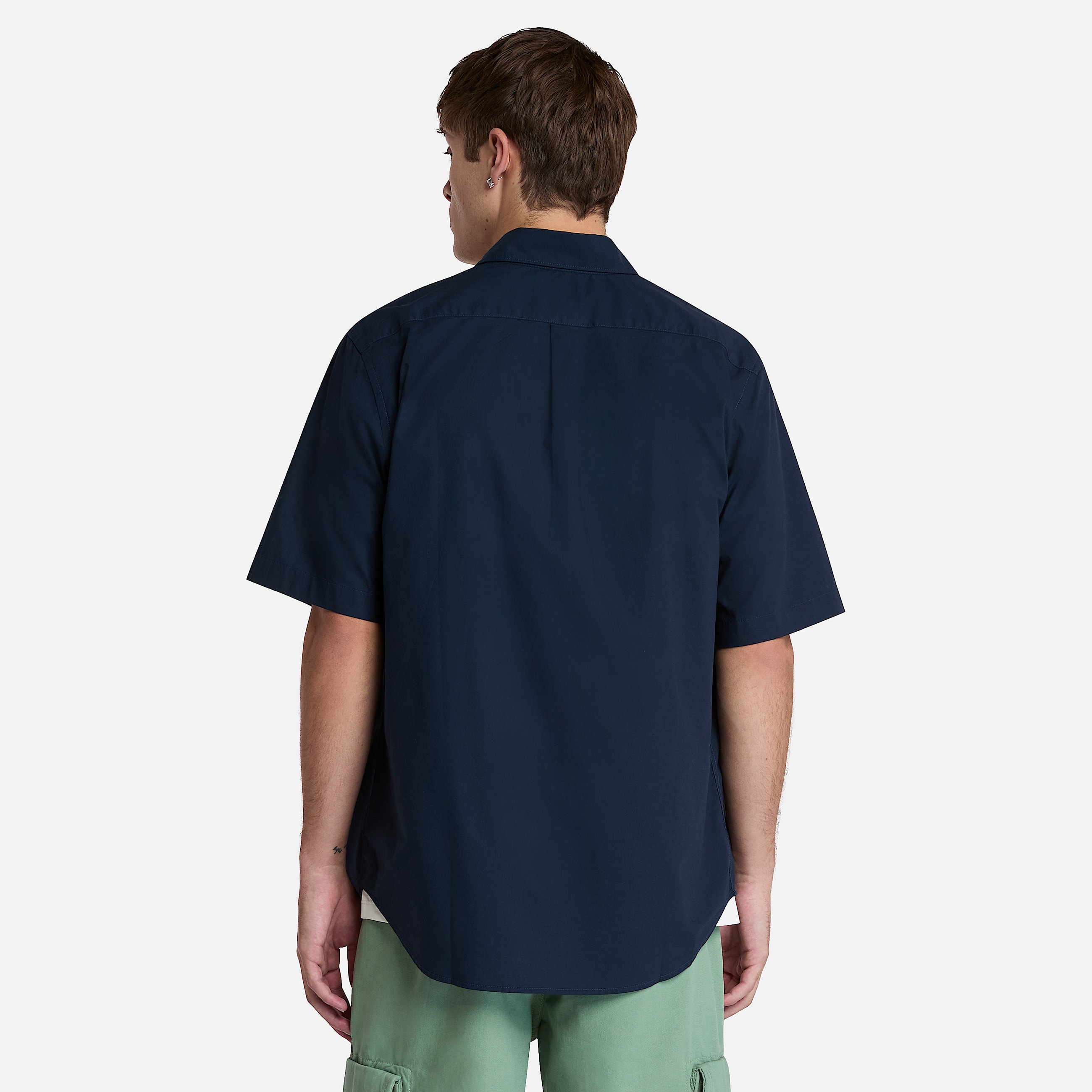 Short Sleeve Stretch Poplin Shirt fr herr i Mrkbl TBL Bl ALT9