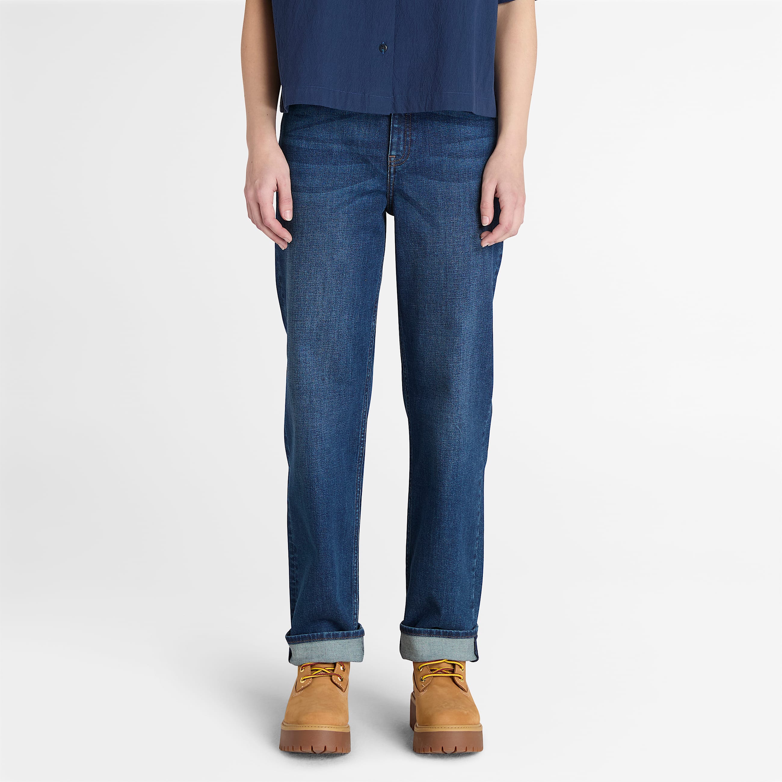 Gerade DenimHose fr Damen in Blau TBL Blau HERO
