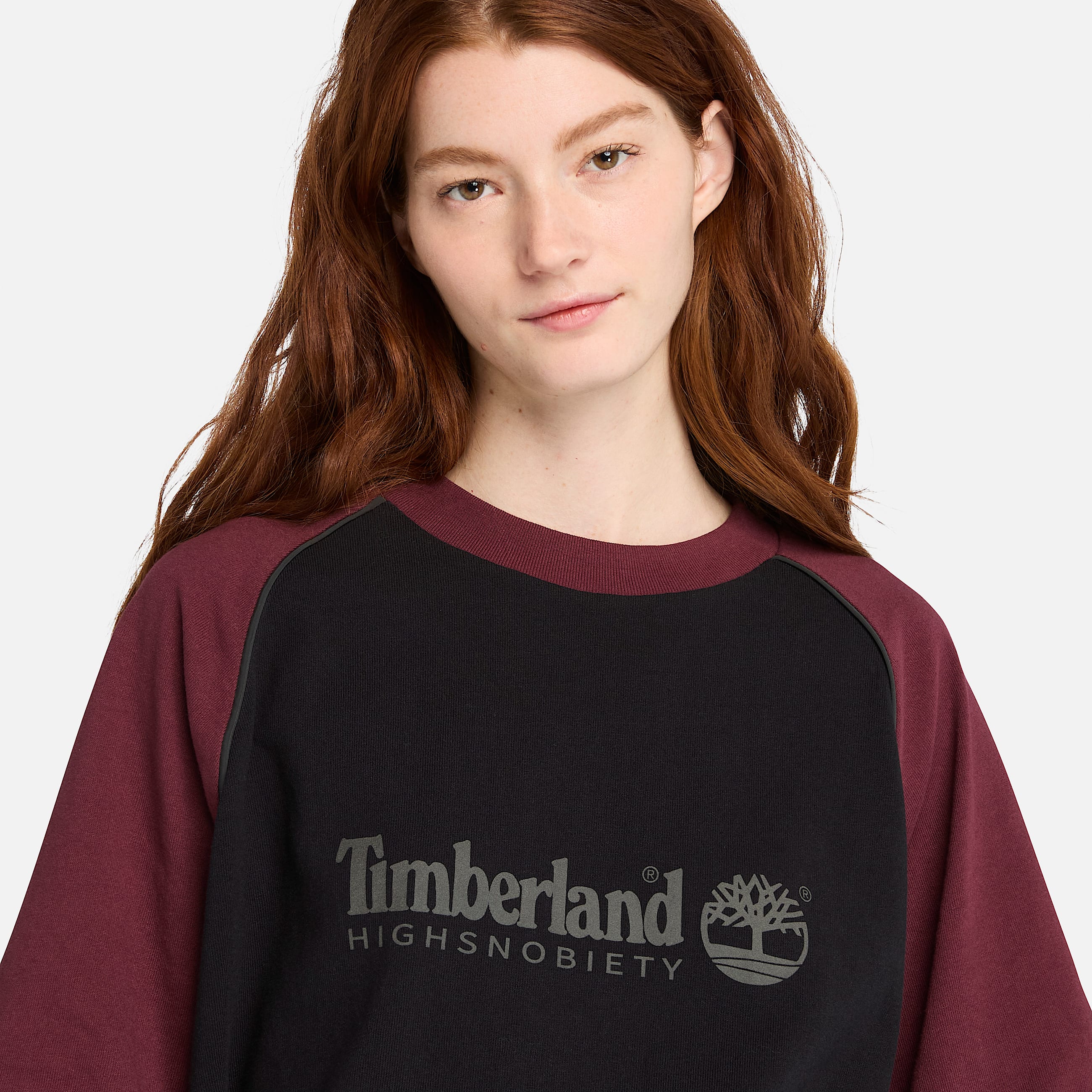Timberland und HIGHSNOBIETY RaglanTShirt mit Farbblockdesign in Schwarz TBL Schwarz ALT3