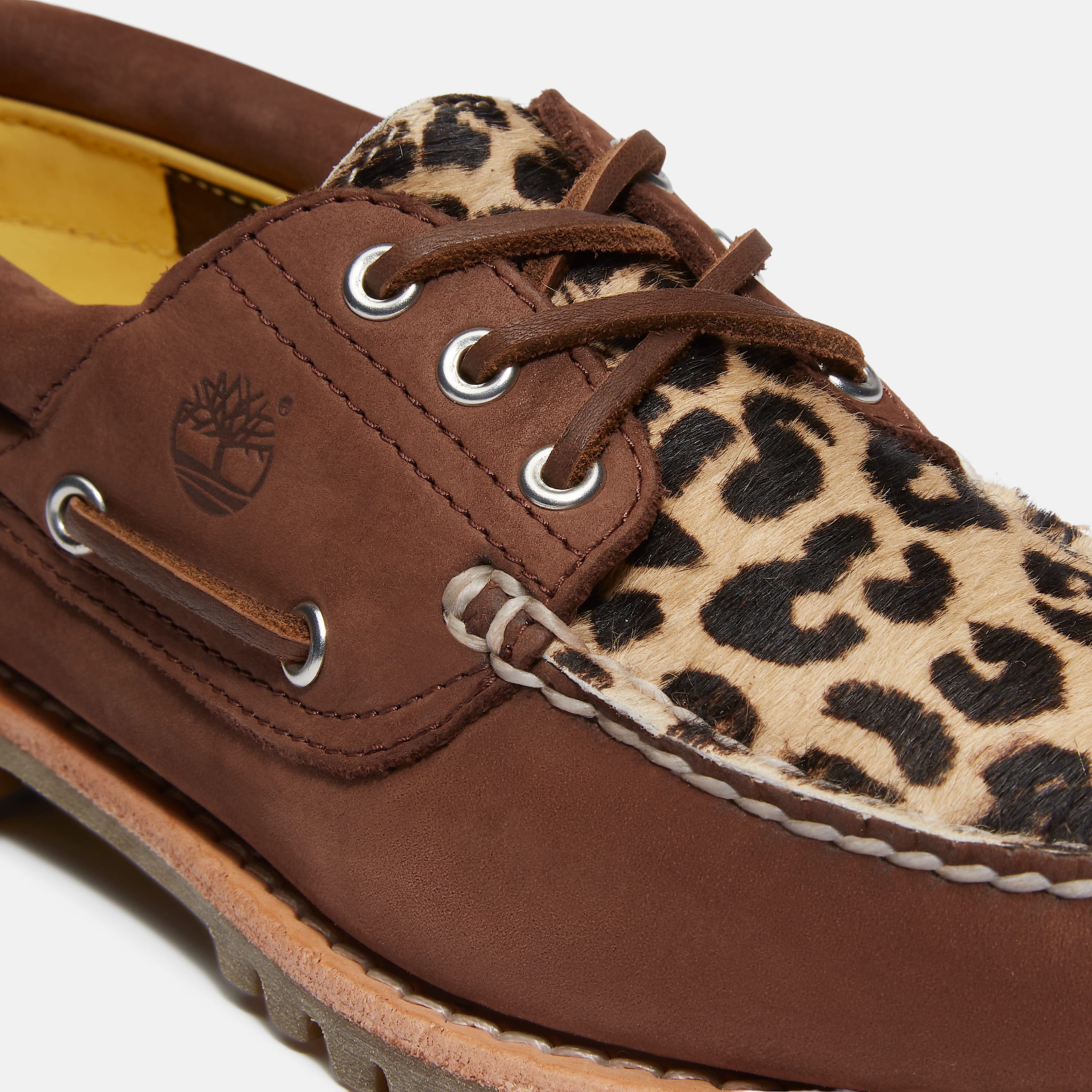 Leopard 3Eye Lug Boat Shoe for Women in Brown TBL Brown ALT7