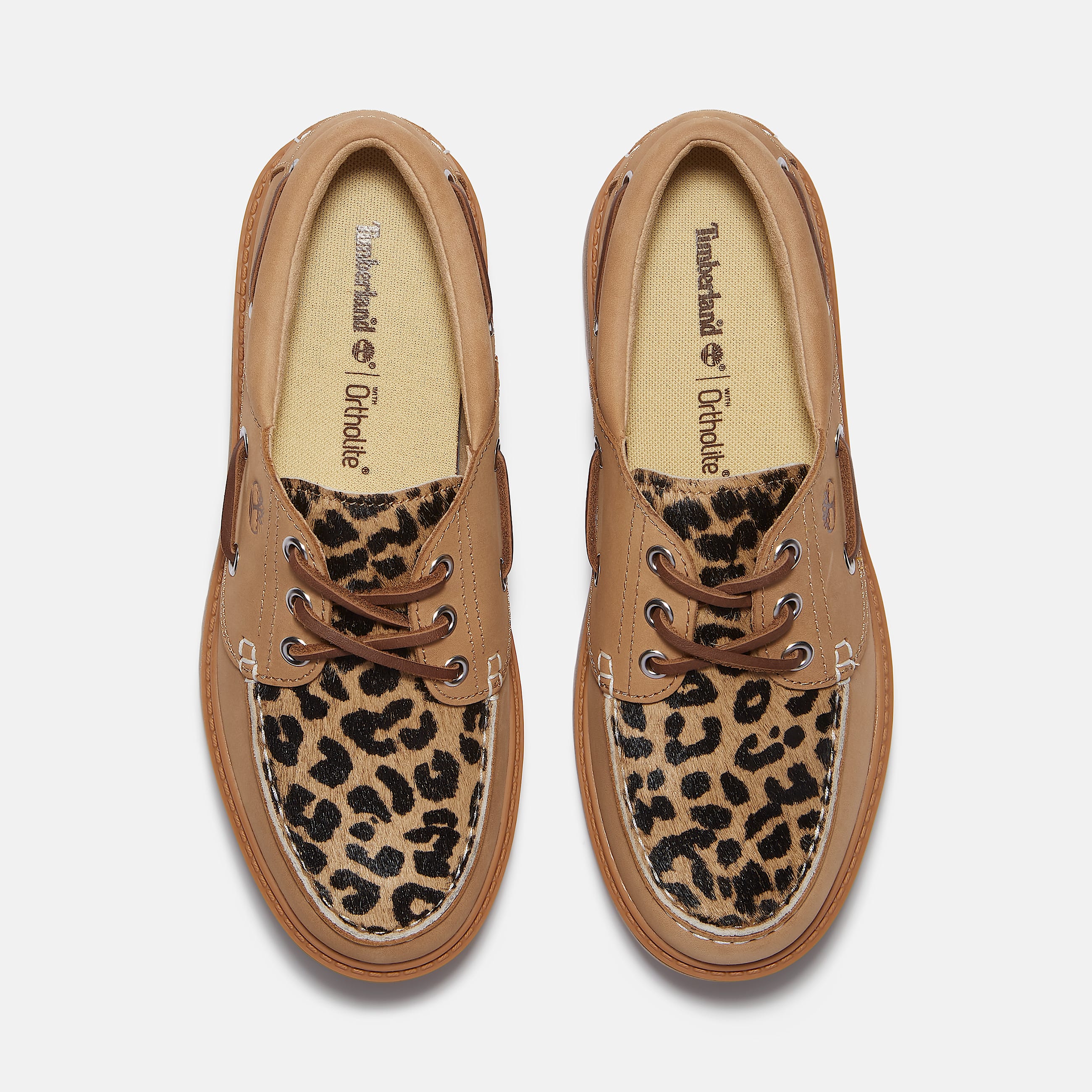 Chaussure bateau compense Stone Street  imprim lopard pour femme en beige TBL beige ALT2