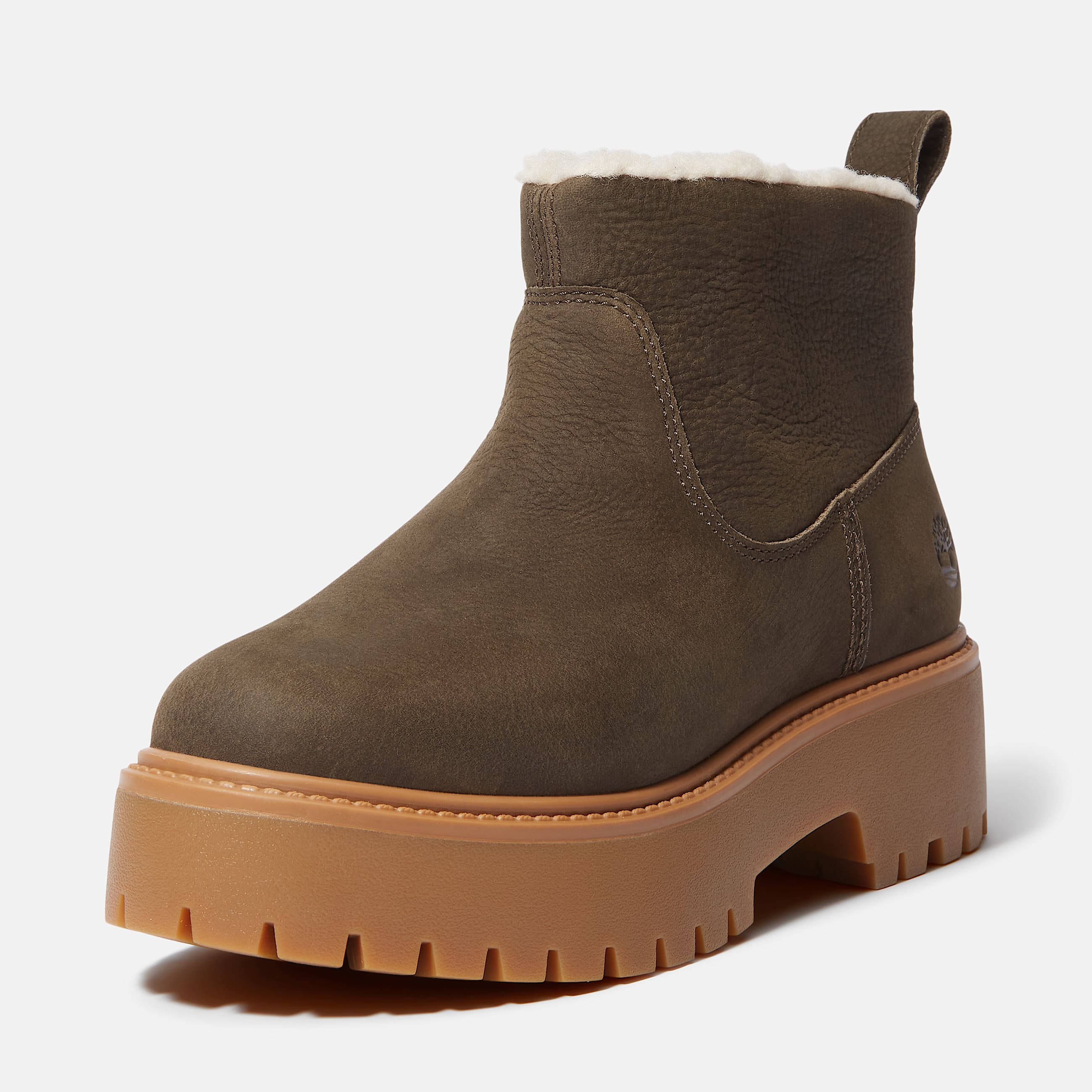 Bottine compense sans lacets  doublure chaude Stone Street pour femme en marron fonc TBL marron ALT9