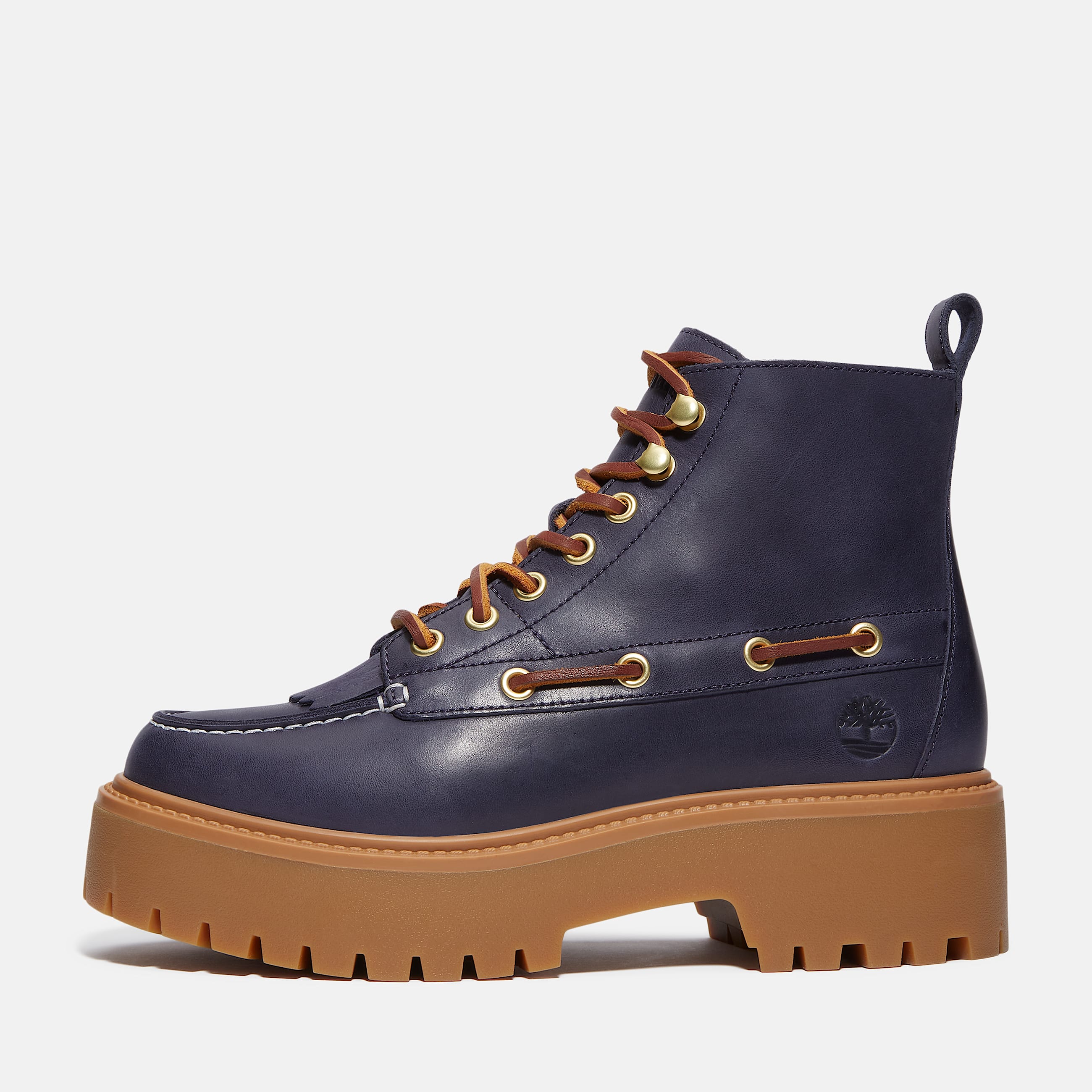 Stone Street Platform Kiltie Boot for Women in Dark Blue TBL Blue ALT8