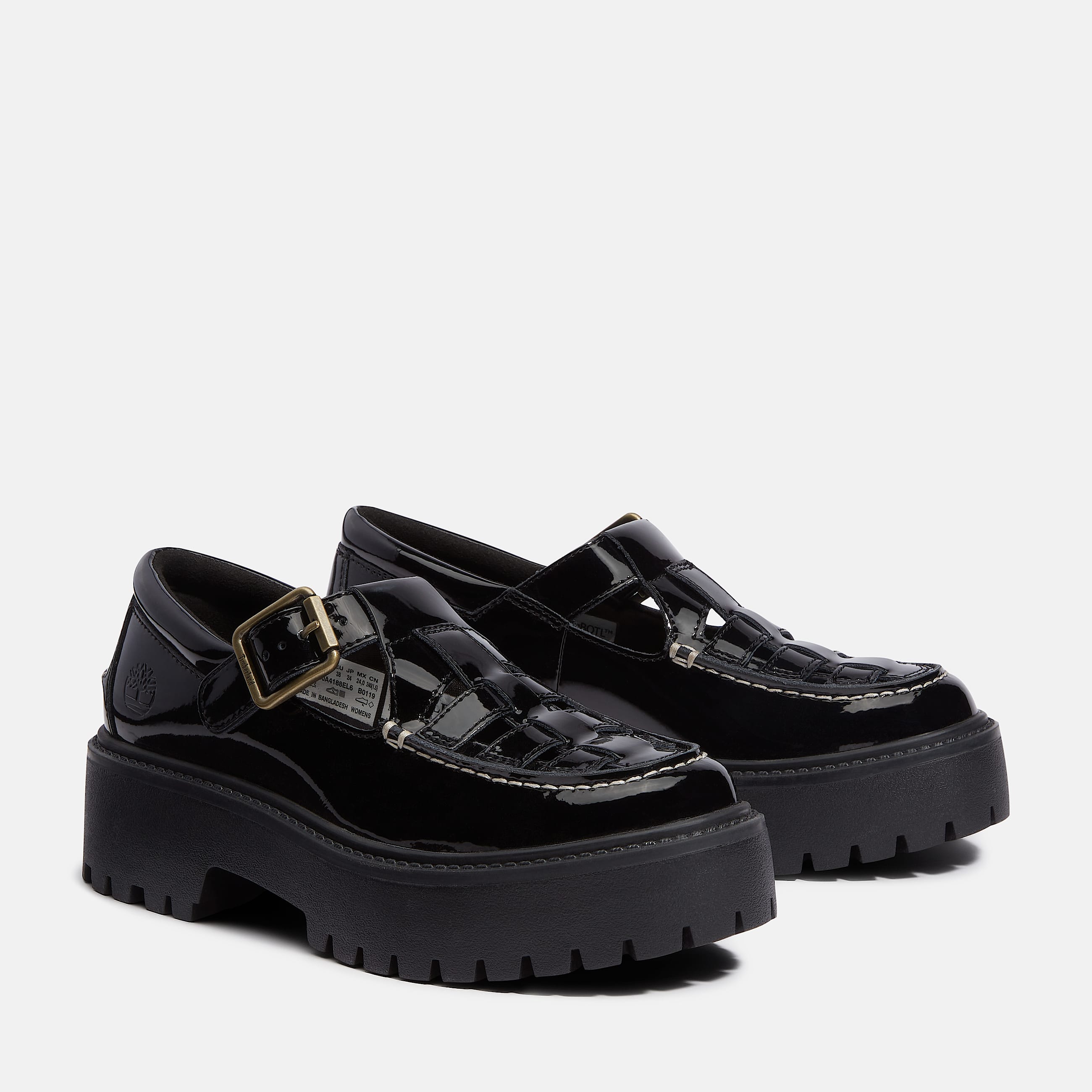 Stone Street Platform Buckle Shoe for Women in Black TBL Black ALT4