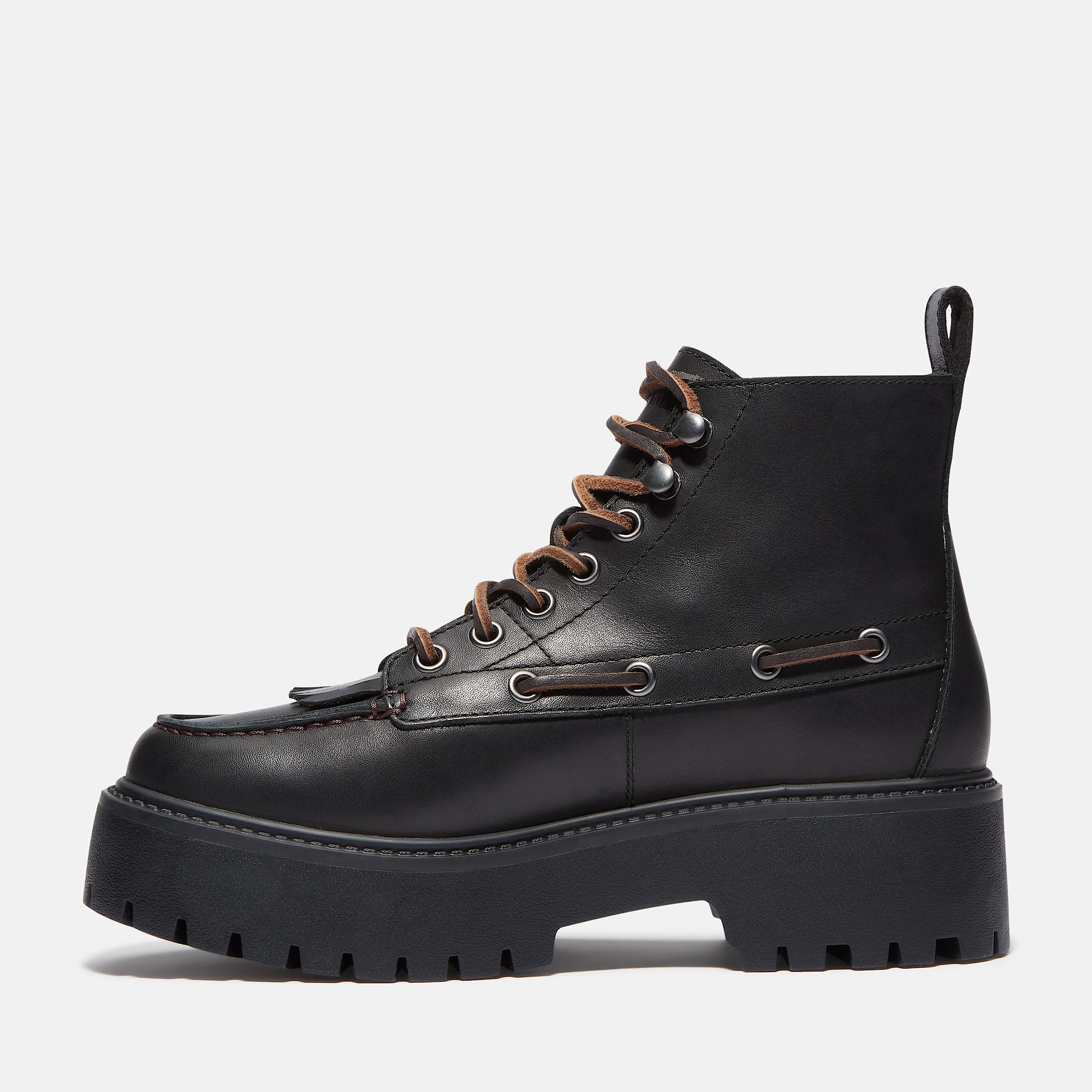 Stone Street Platform Kiltie Boot for Women in Black TBL Black ALT6