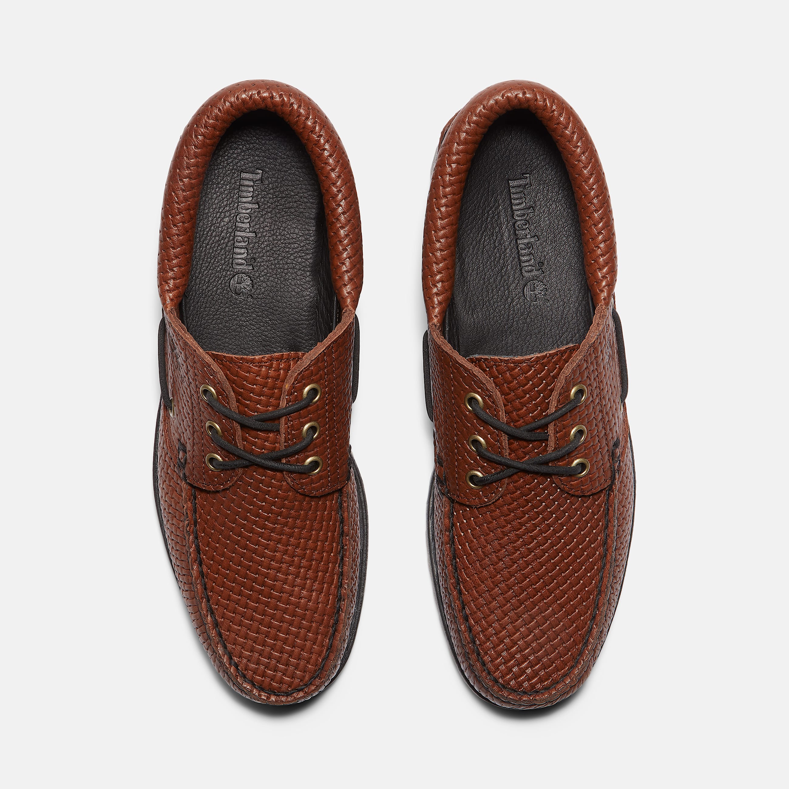 Chaussure bateau authentique cousue main  3 illets Timberland pour homme en marron TBL marron ALT2