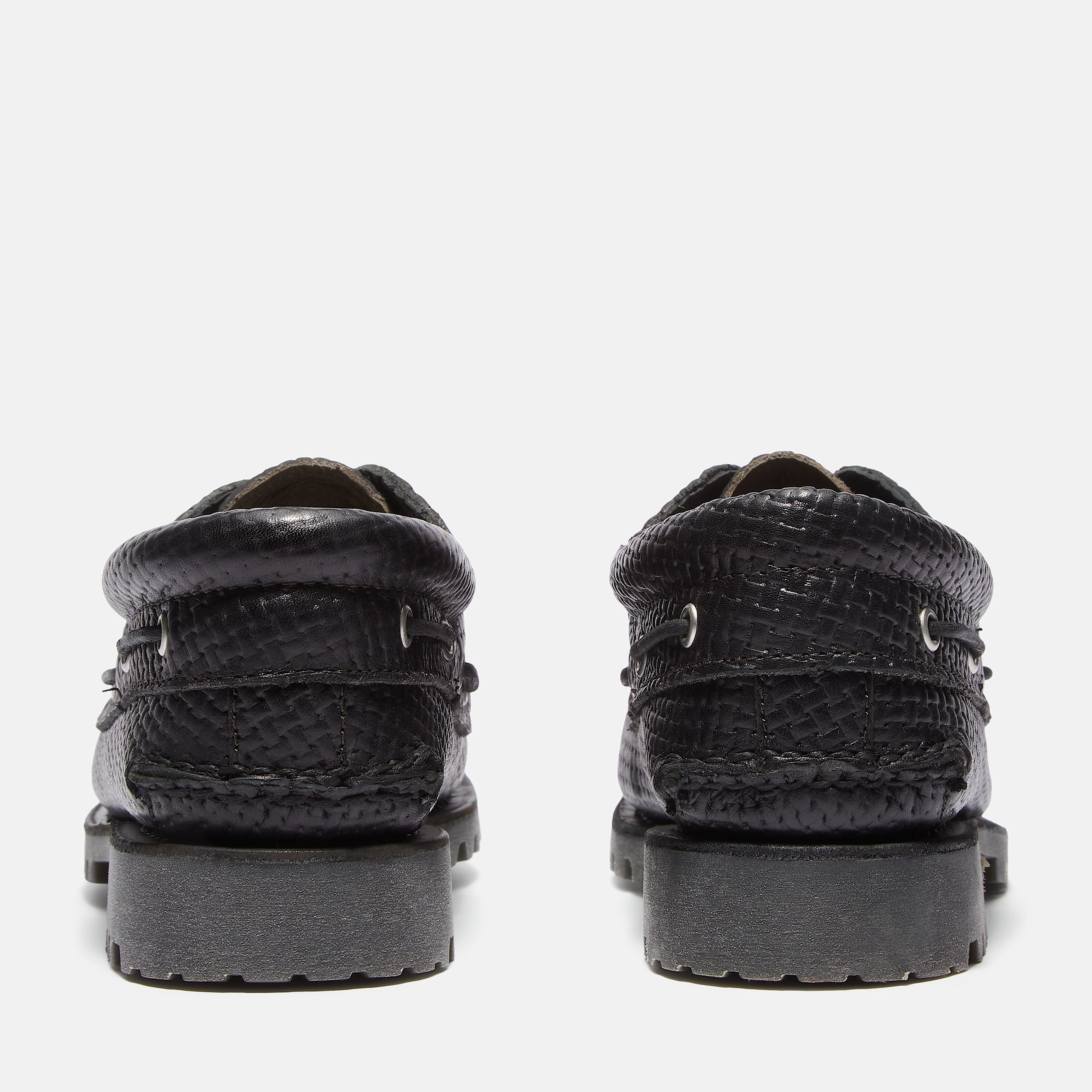 Chaussure bateau authentique cousue main  3 illets Timberland pour homme en Noir TBL noir ALT5