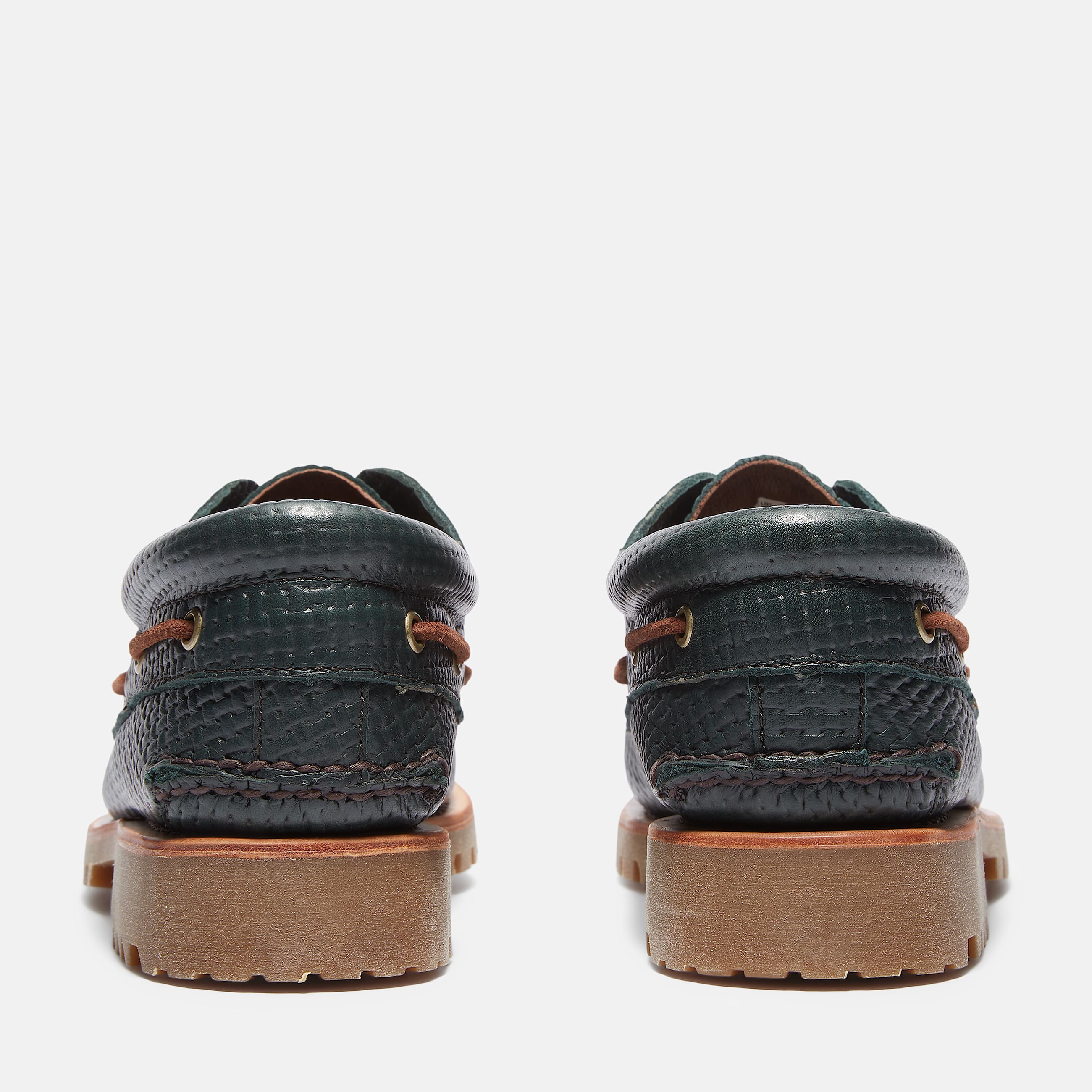 Chaussure bateau authentique cousue main  3 illets Timberland pour homme en vert fonc TBL Verte ALT5