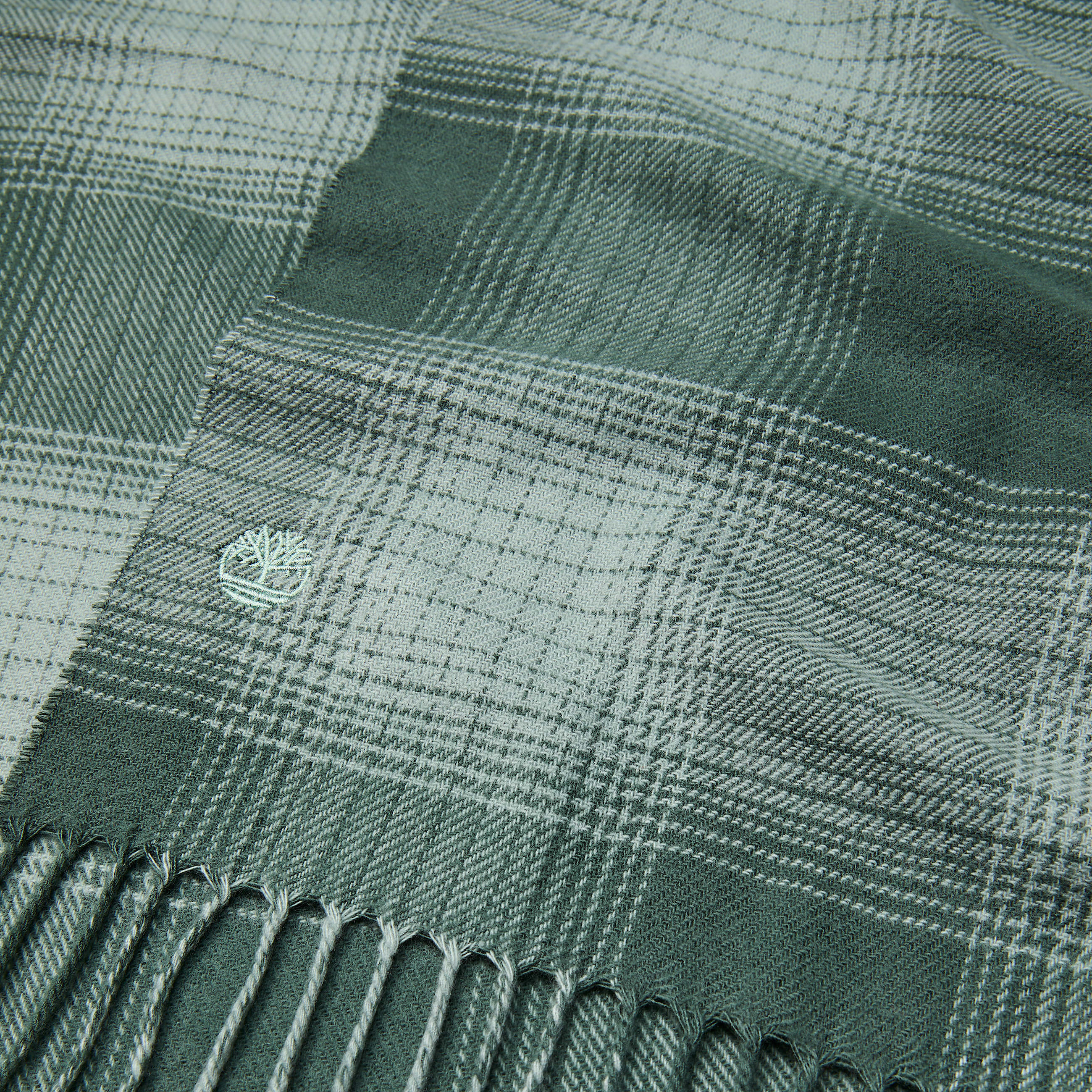 Plaid Woven Scarf in Dark Green TBL Green ALT1