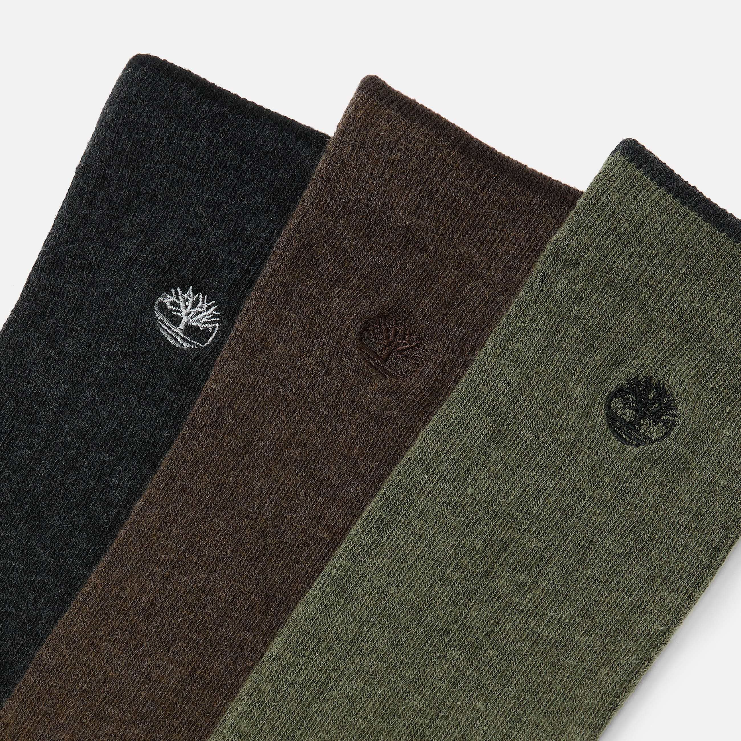 Lot de 3 paires de chaussettes hautes Danforth Timberland pour homme en vert fonc TBL Verte ALT1