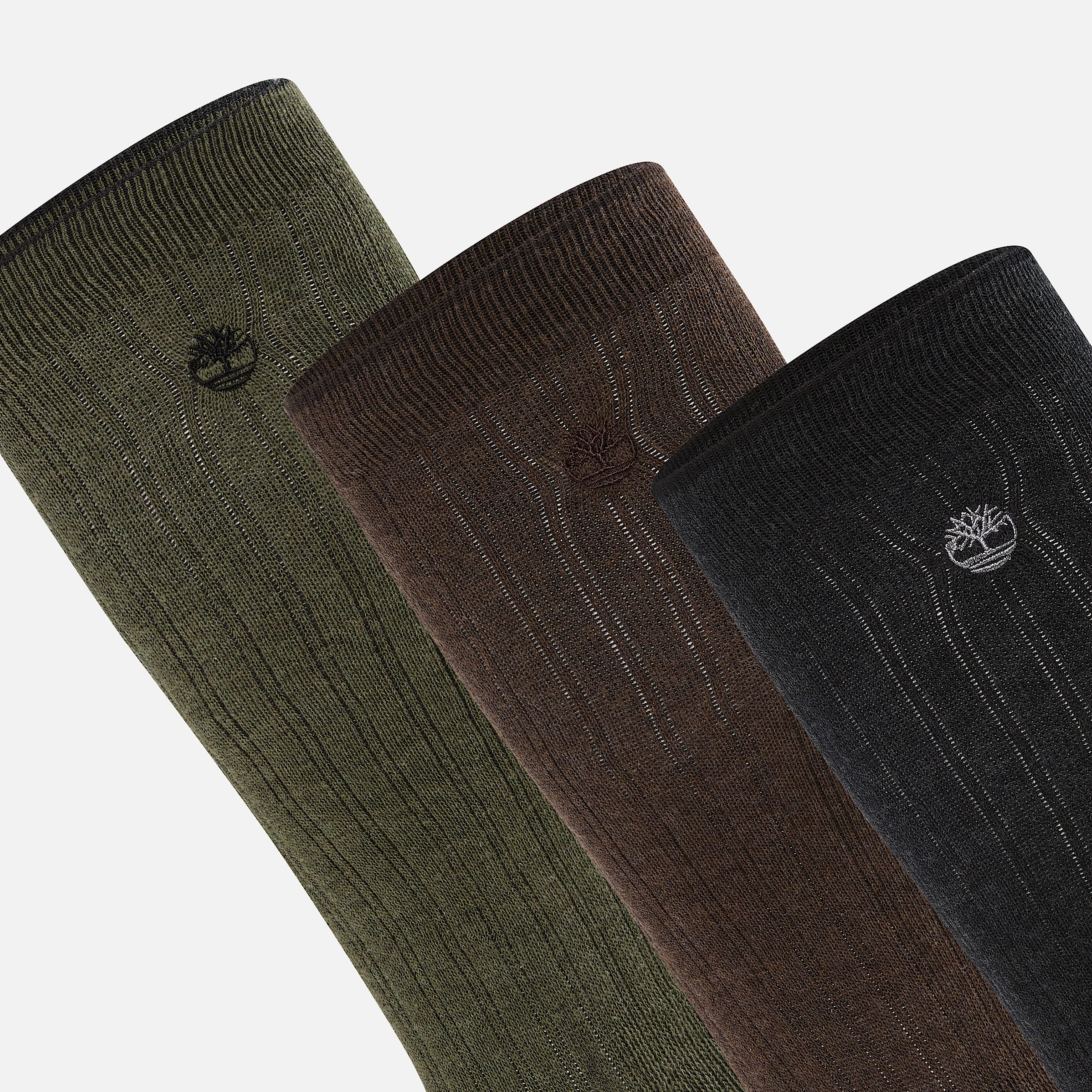 Timberland 3Pack Danforth OvertheCalf Sock for Men in Dark Green TBL Green ALT2