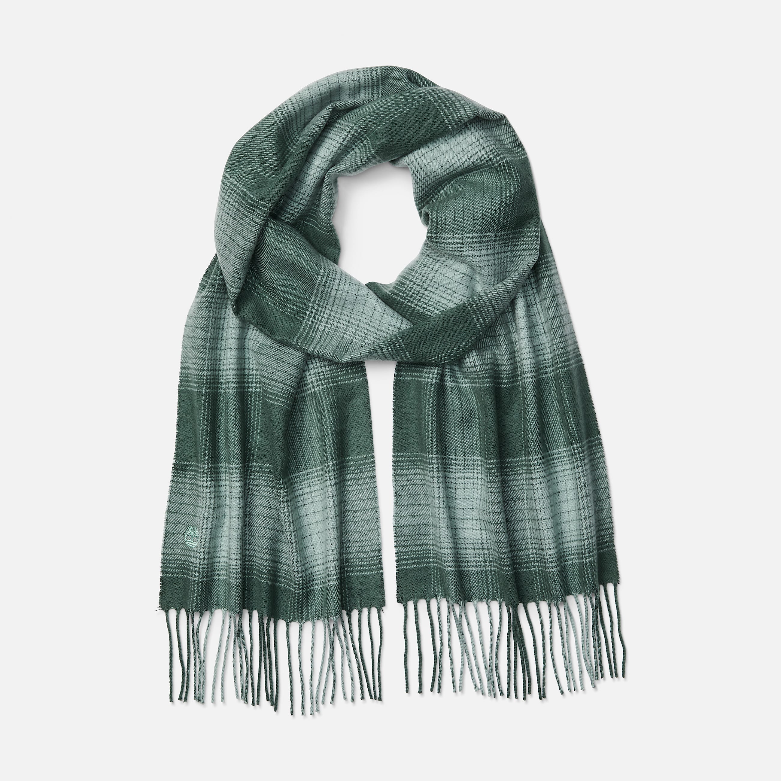 Plaid Woven Scarf in Dark Green TBL Green HERO