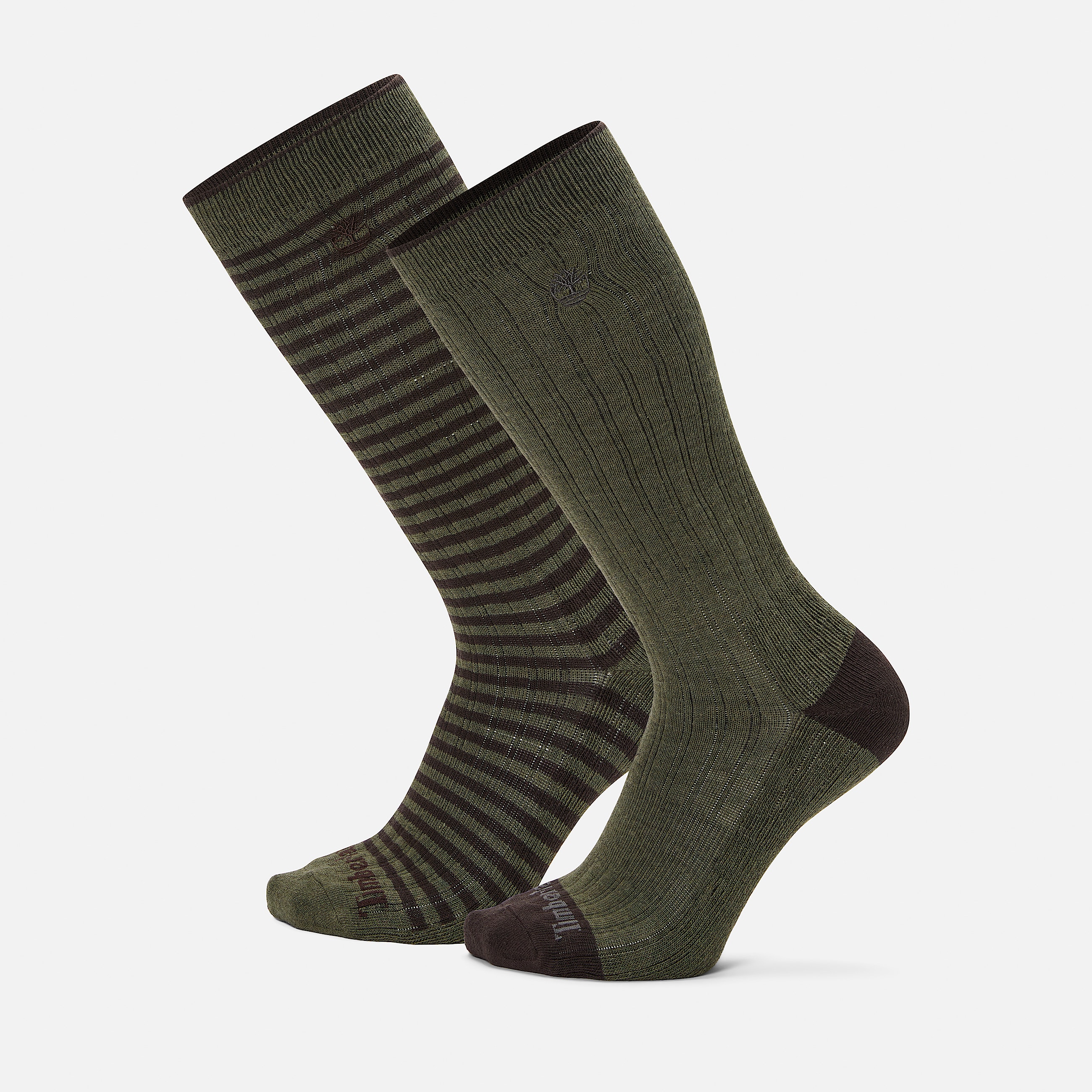 Lot de 2 paires de chaussettes hautes Danforth Timberland pour homme en vert fonc TBL Verte HERO